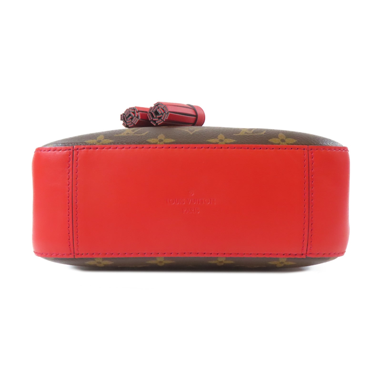 LOUIS VUITTON Monogram Saintonge金扣手挽肩背兩用袋啡色/紅色