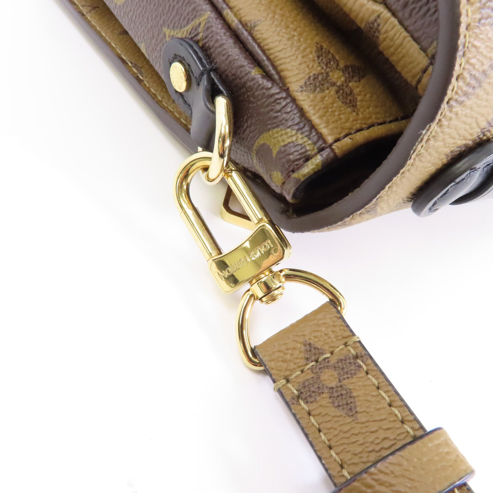 LOUIS VUITTON Monogram Pochette Métis金扣手挽肩背兩用袋啡色