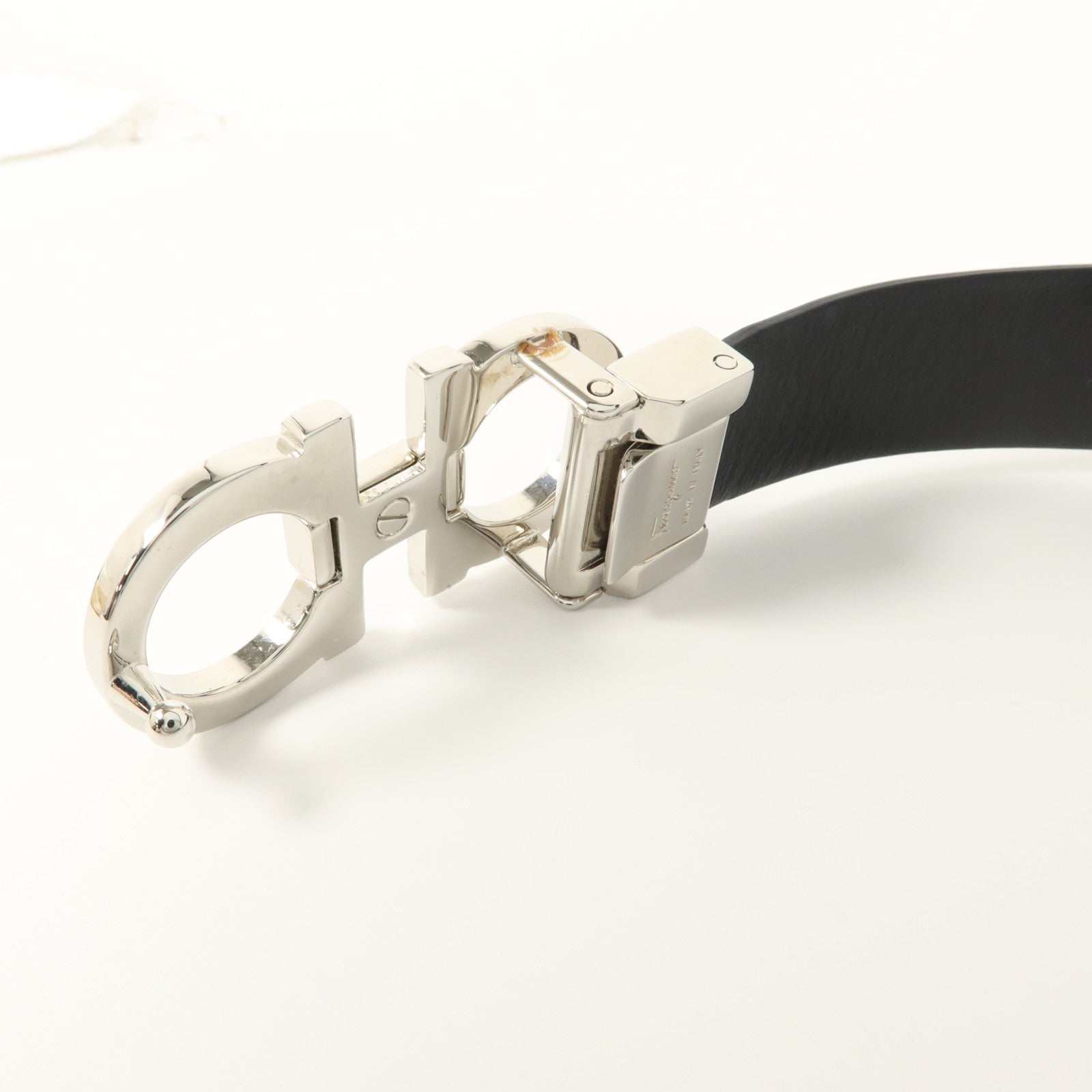 SELECTION 牛皮皮革Ferragamo Reversible Belt 100cm銀扣皮帶
