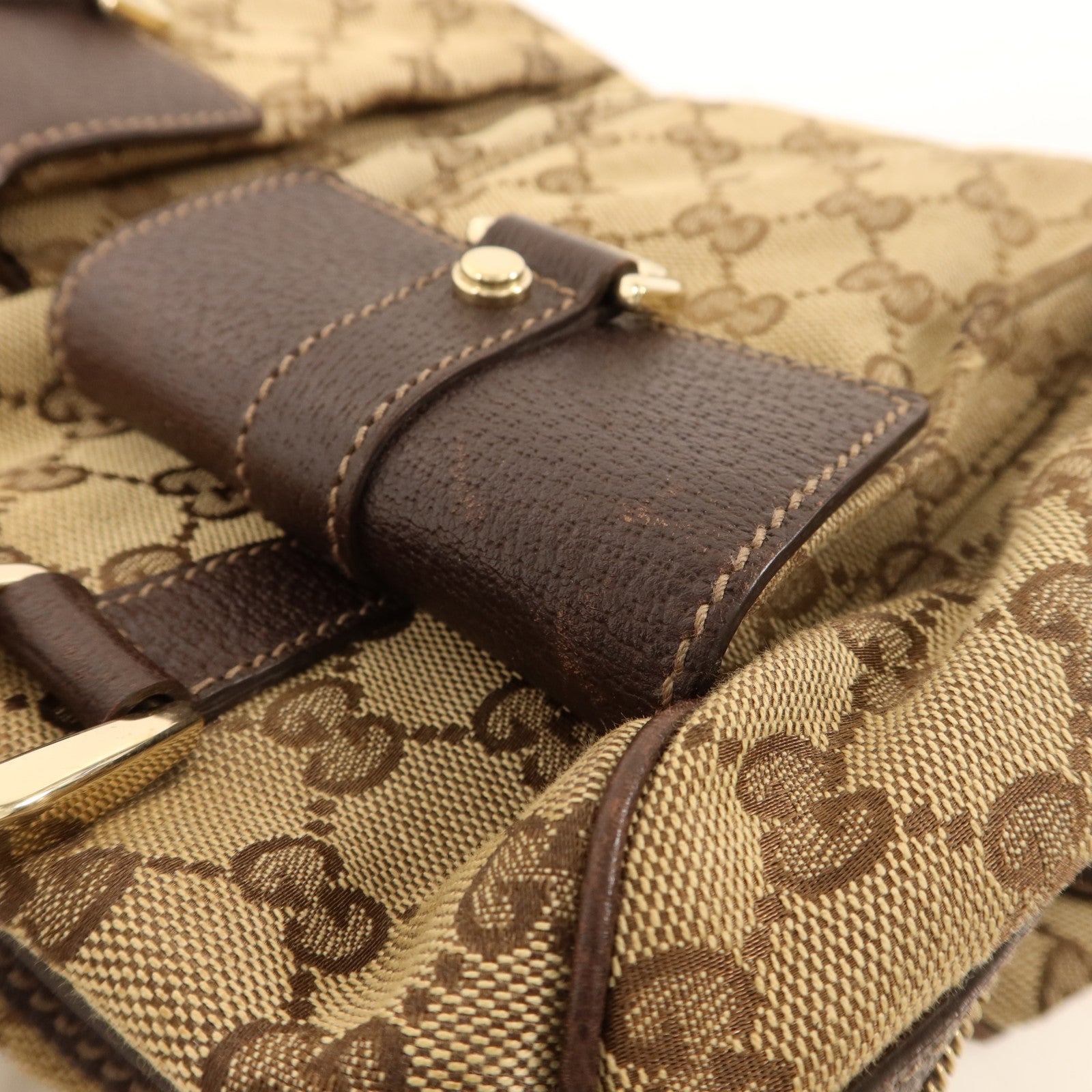 GUCCI 帆布Abbey Pocket Handbag金扣手挽袋