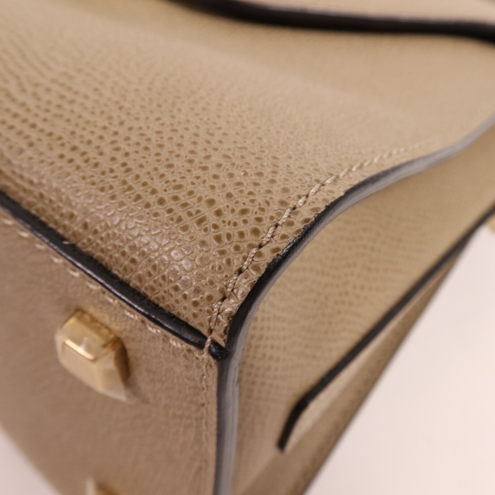 SELECTION 牛皮皮革Valextra Iside Top Handle Mini Bag金扣手挽肩背兩用袋