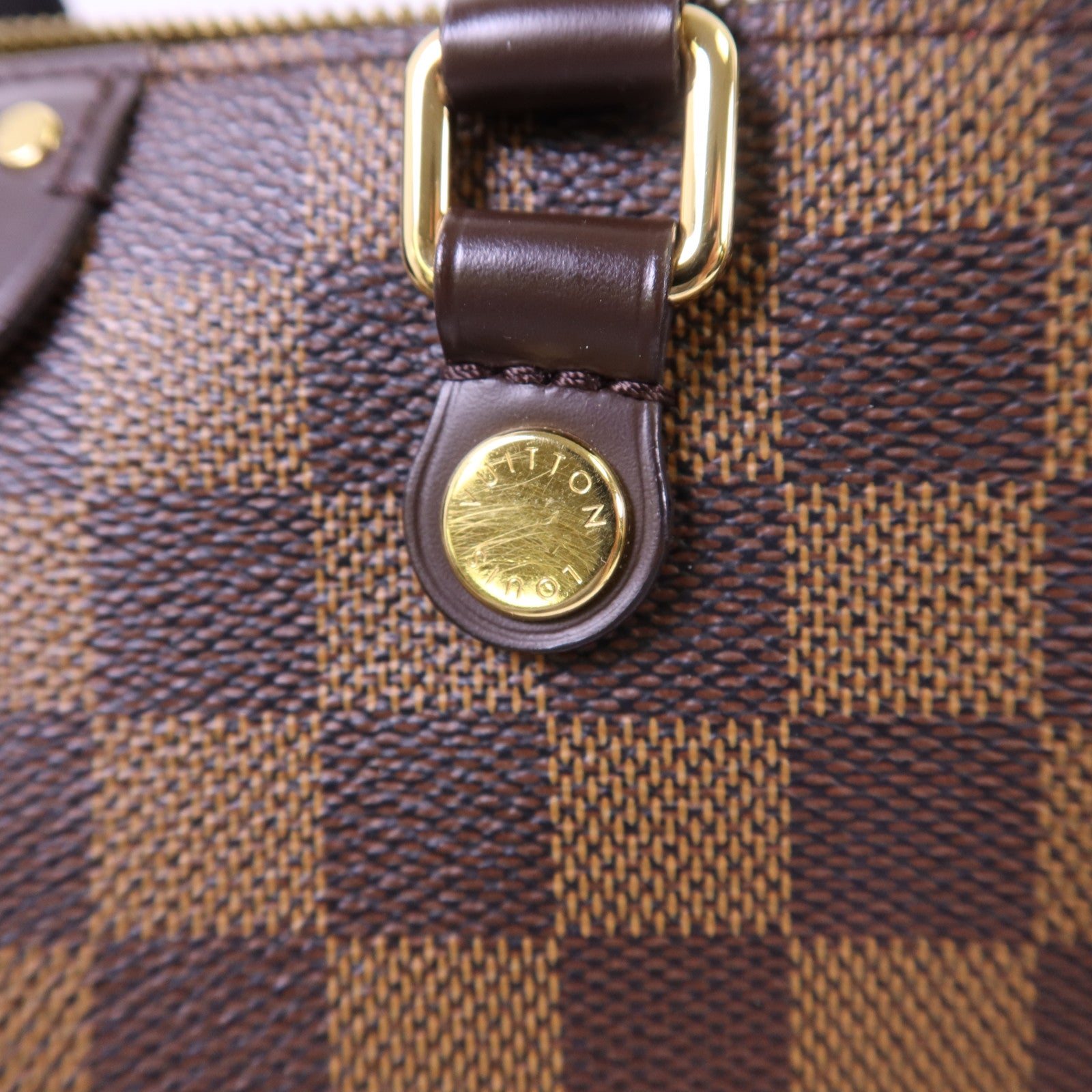 LOUIS VUITTON Damier Siena PM金扣手挽肩背兩用袋