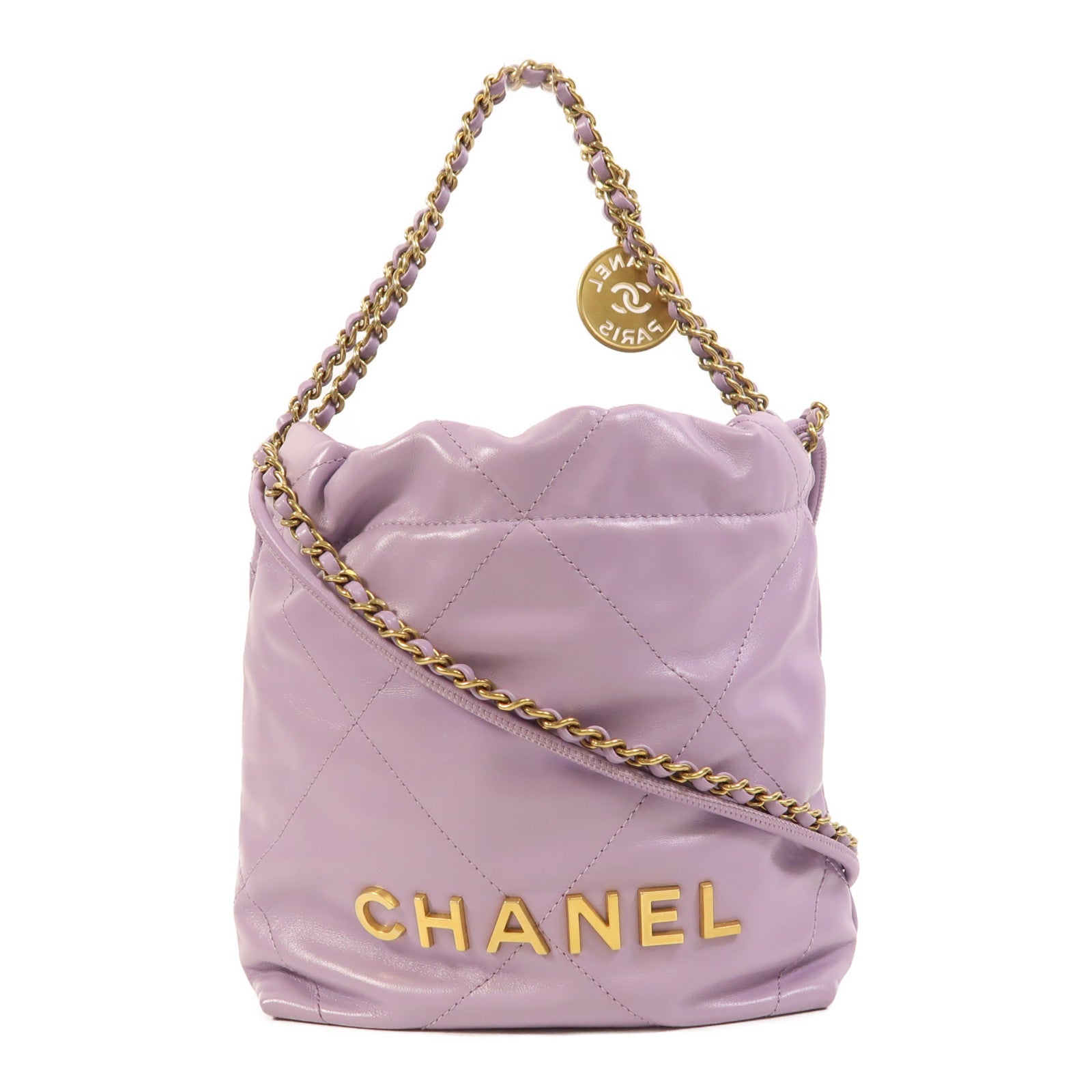 CHANEL 【激減優惠】牛皮皮革Chanel 22 Mini金扣手挽肩背兩用袋