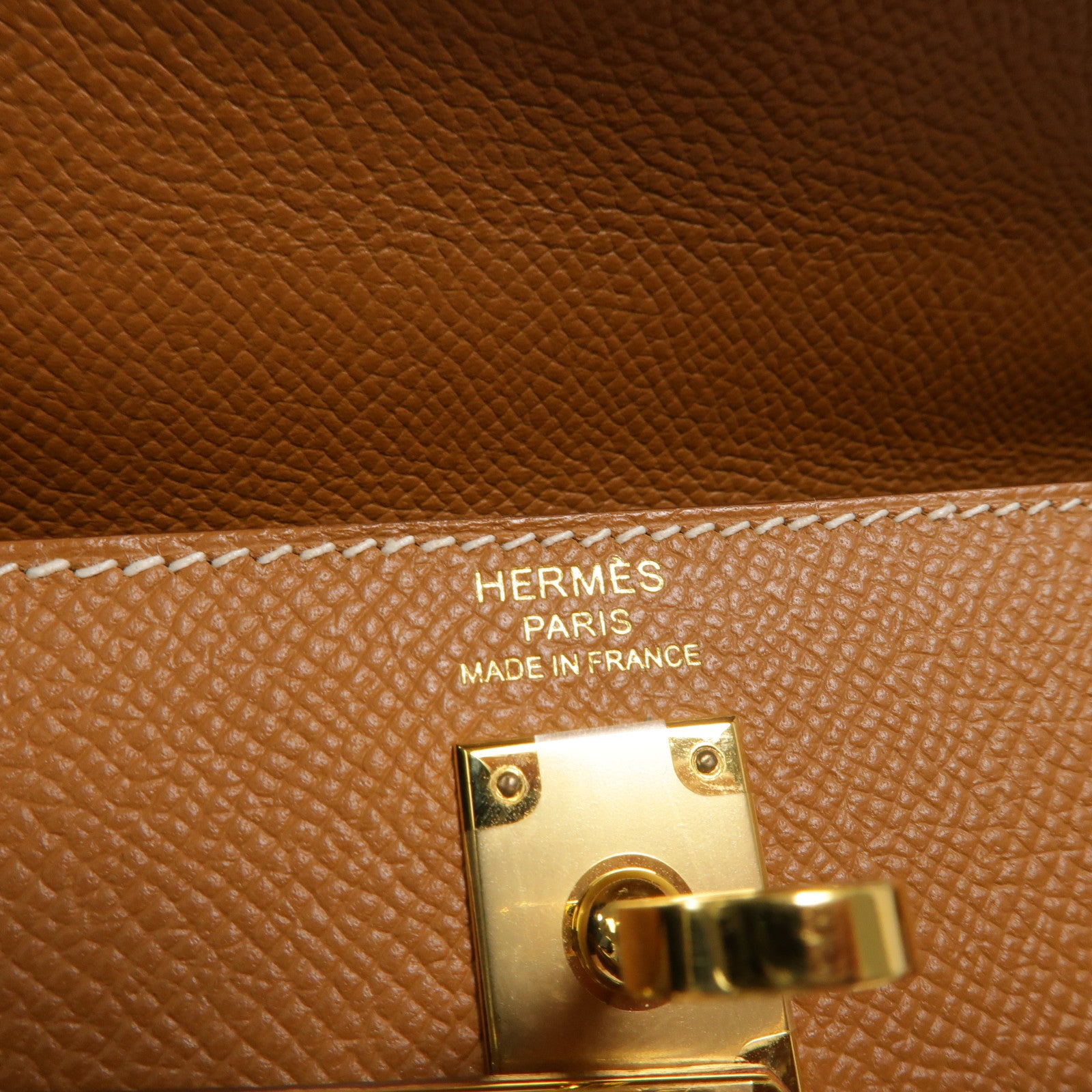HERMES Epsom皮革Kelly 25手挽肩背兩用袋Gold