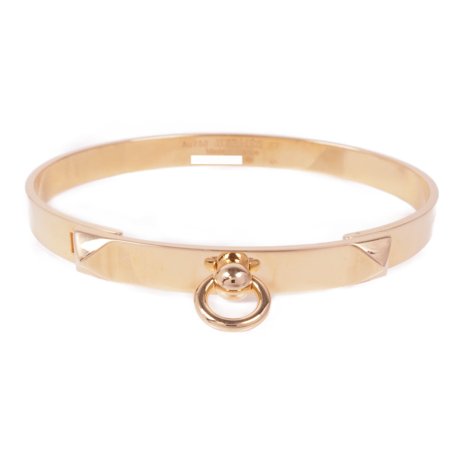 HERMES 18K玫瑰金Collier De Chien手鐲