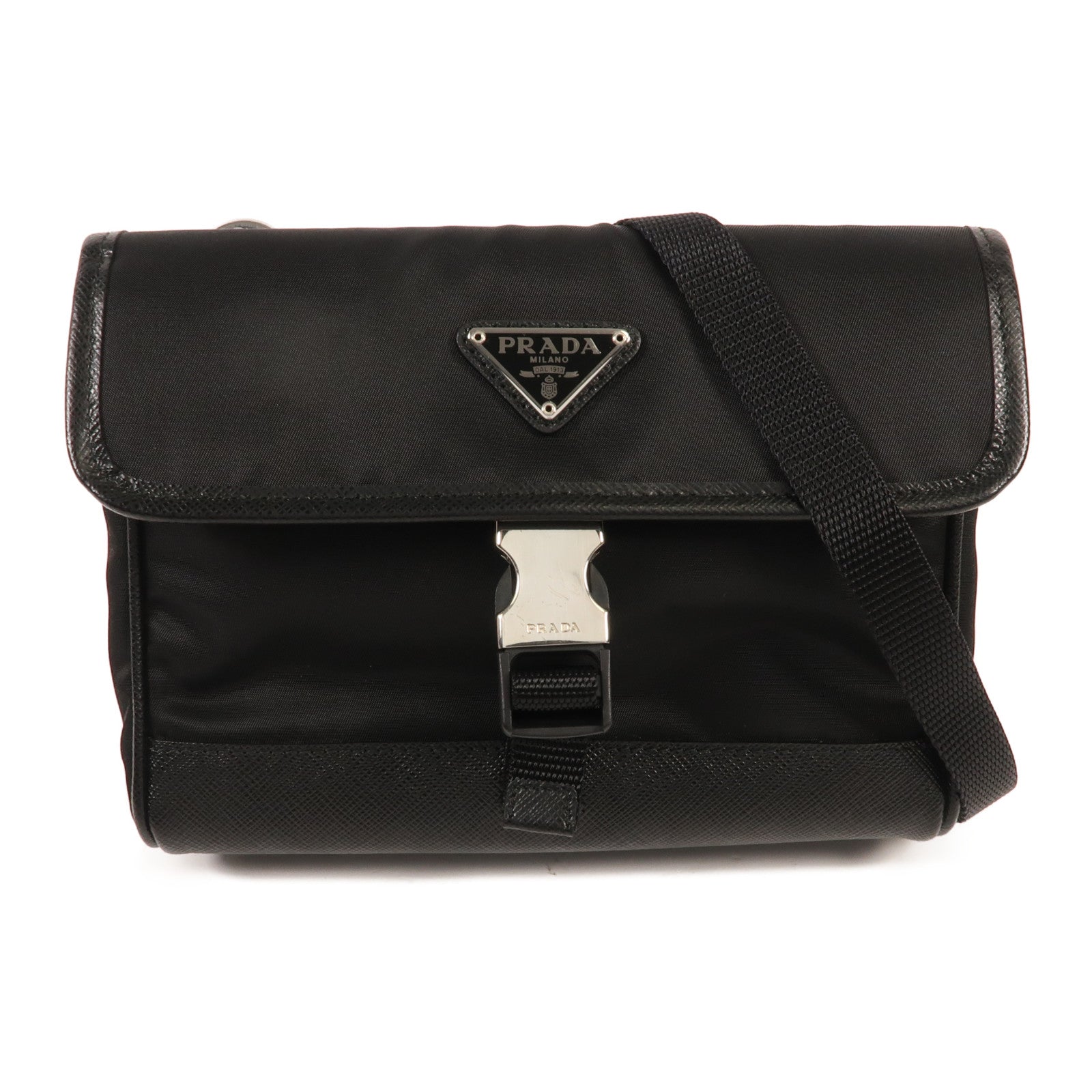 PRADA 尼龍Shoulder Bag銀扣肩背袋