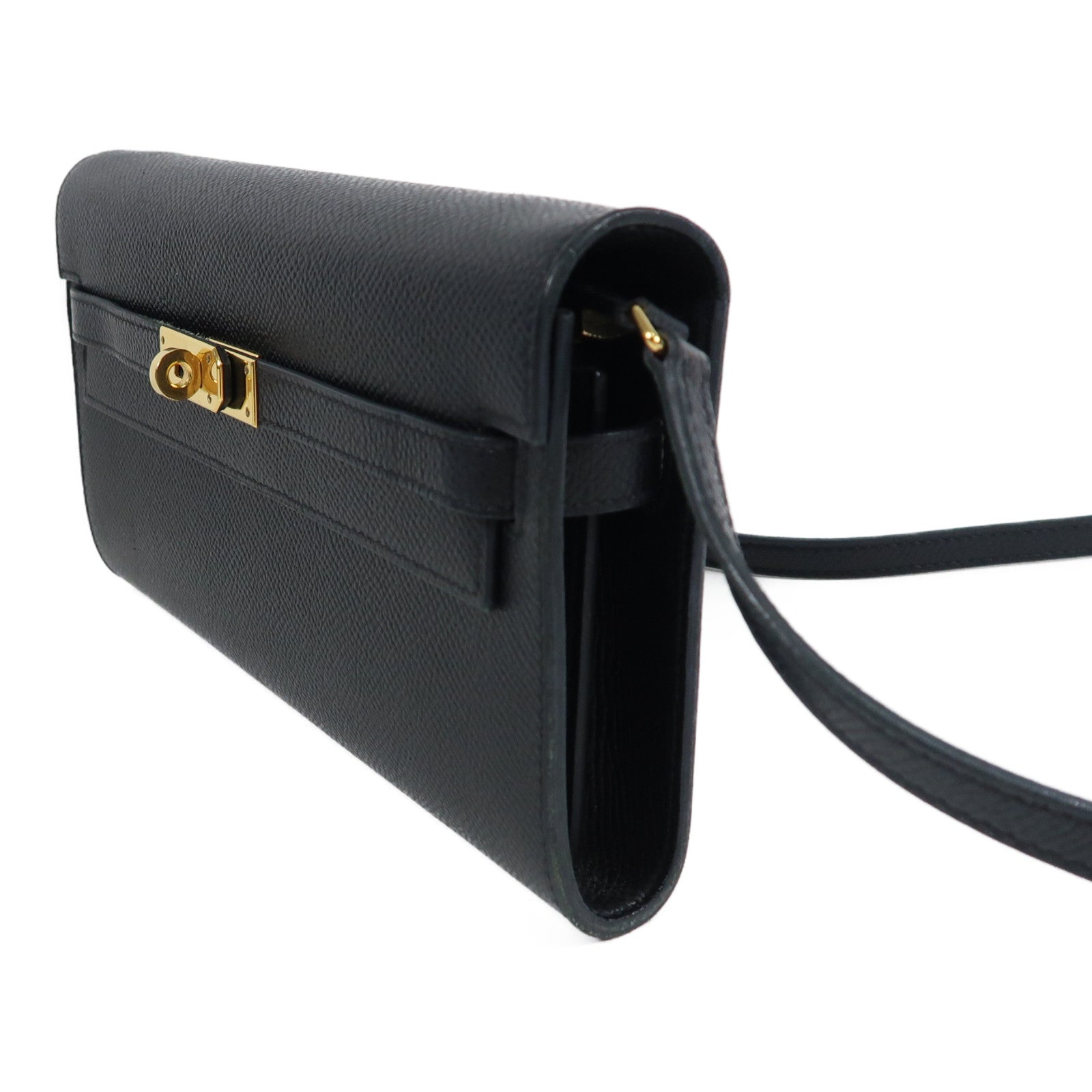 HERMES Epsom皮革Kelly To Go金扣肩背袋Noir