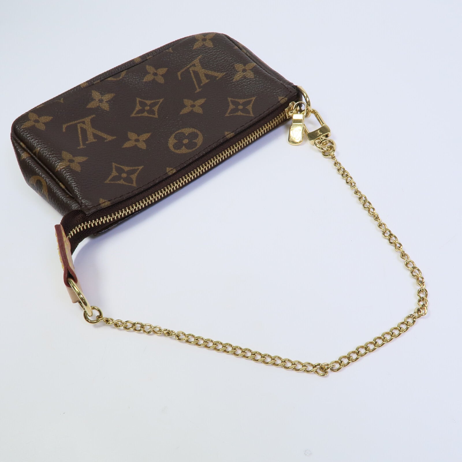 LOUIS VUITTON Monogram Mini Pochette Accessoires鏈帶手挽袋