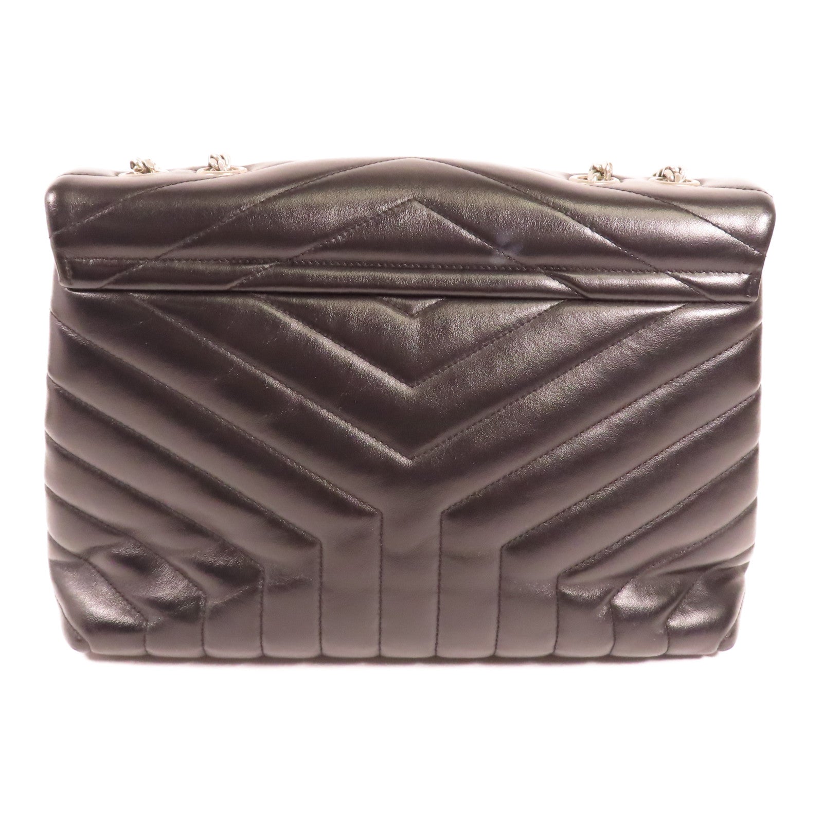 YVES SAINT LAURENT 羊皮皮革Lou Lou Chain Shoulder銀扣肩背袋