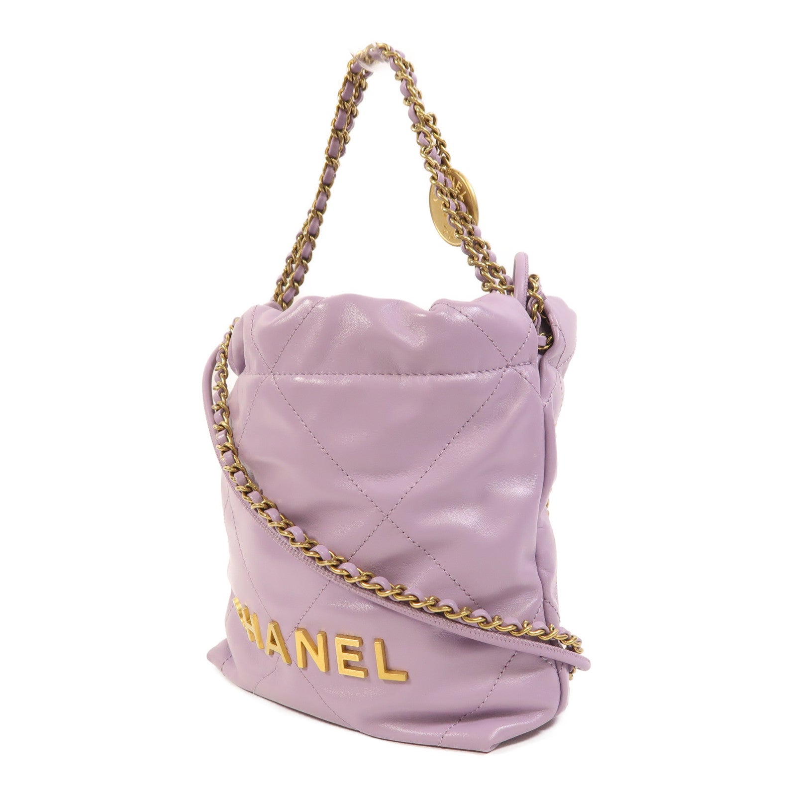 CHANEL 【激減優惠】牛皮皮革Chanel 22 Mini金扣手挽肩背兩用袋