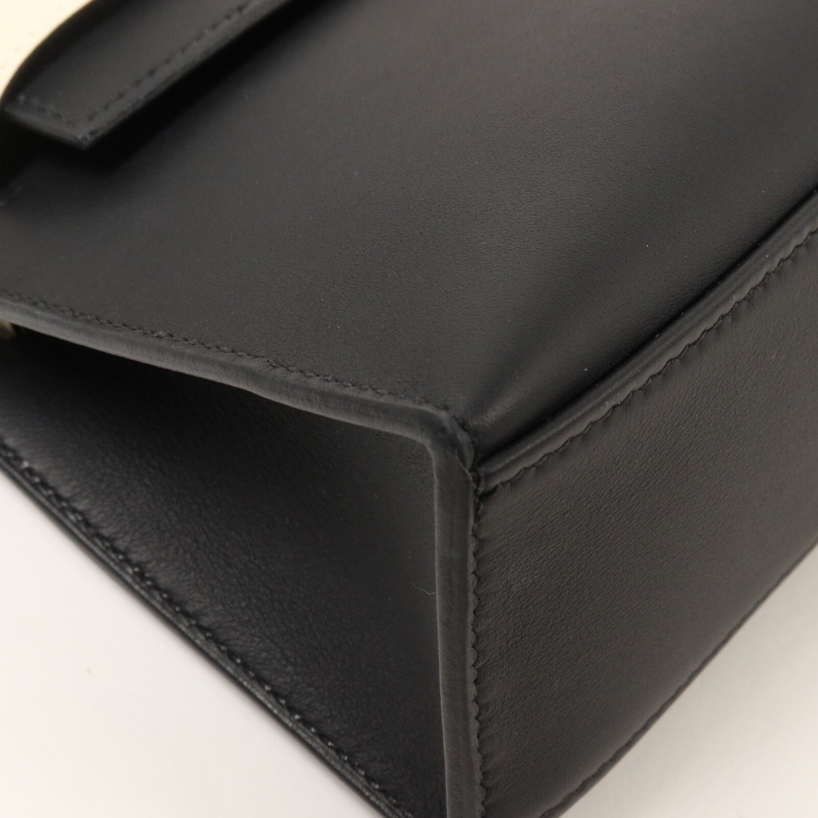 HERMES Swift皮革Kelly Pochette SPO手挽袋Noir/Craie