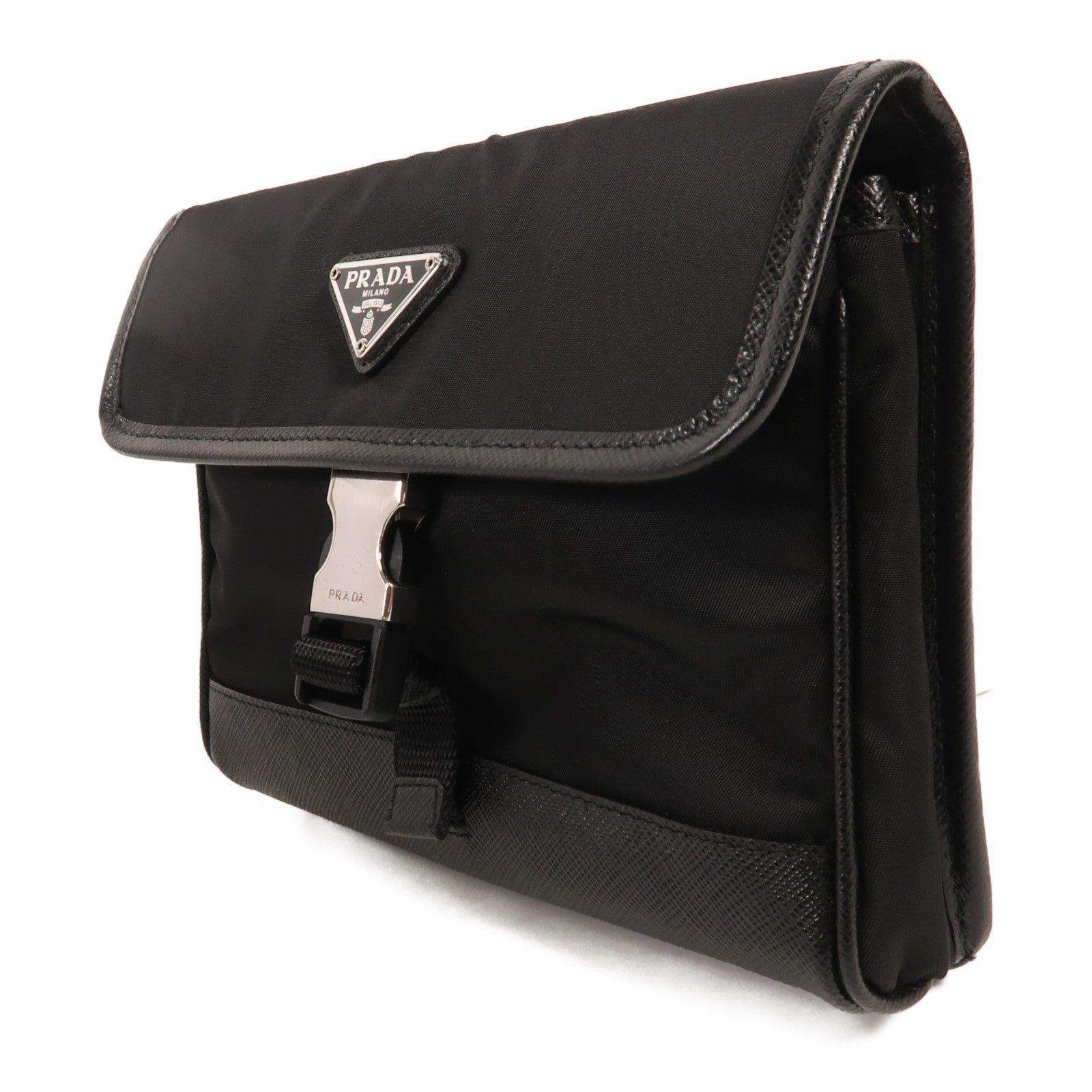 PRADA 尼龍Shoulder Bag銀扣肩背袋