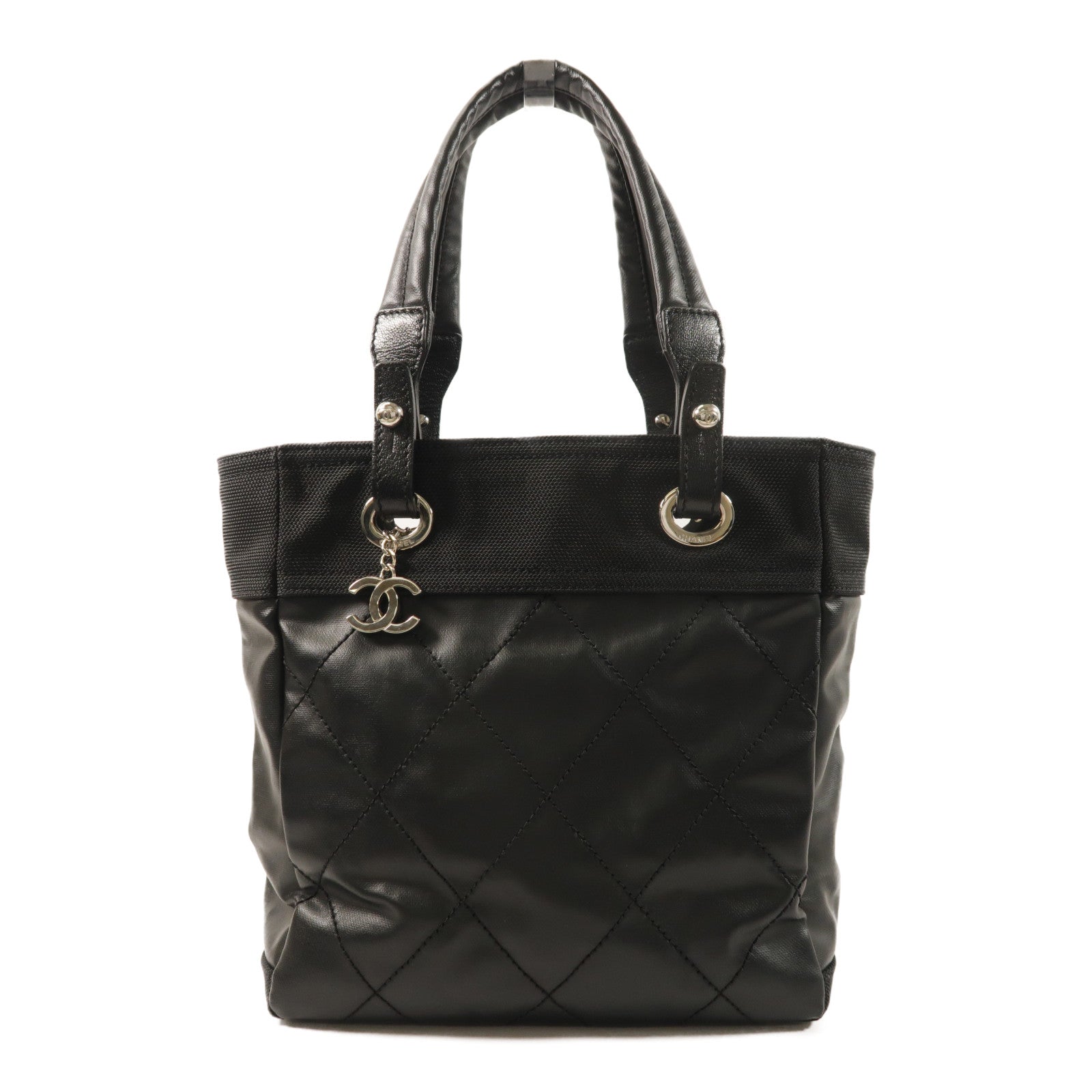 CHANEL 尼龍Paris Biarritz Tote Bag銀扣手挽袋