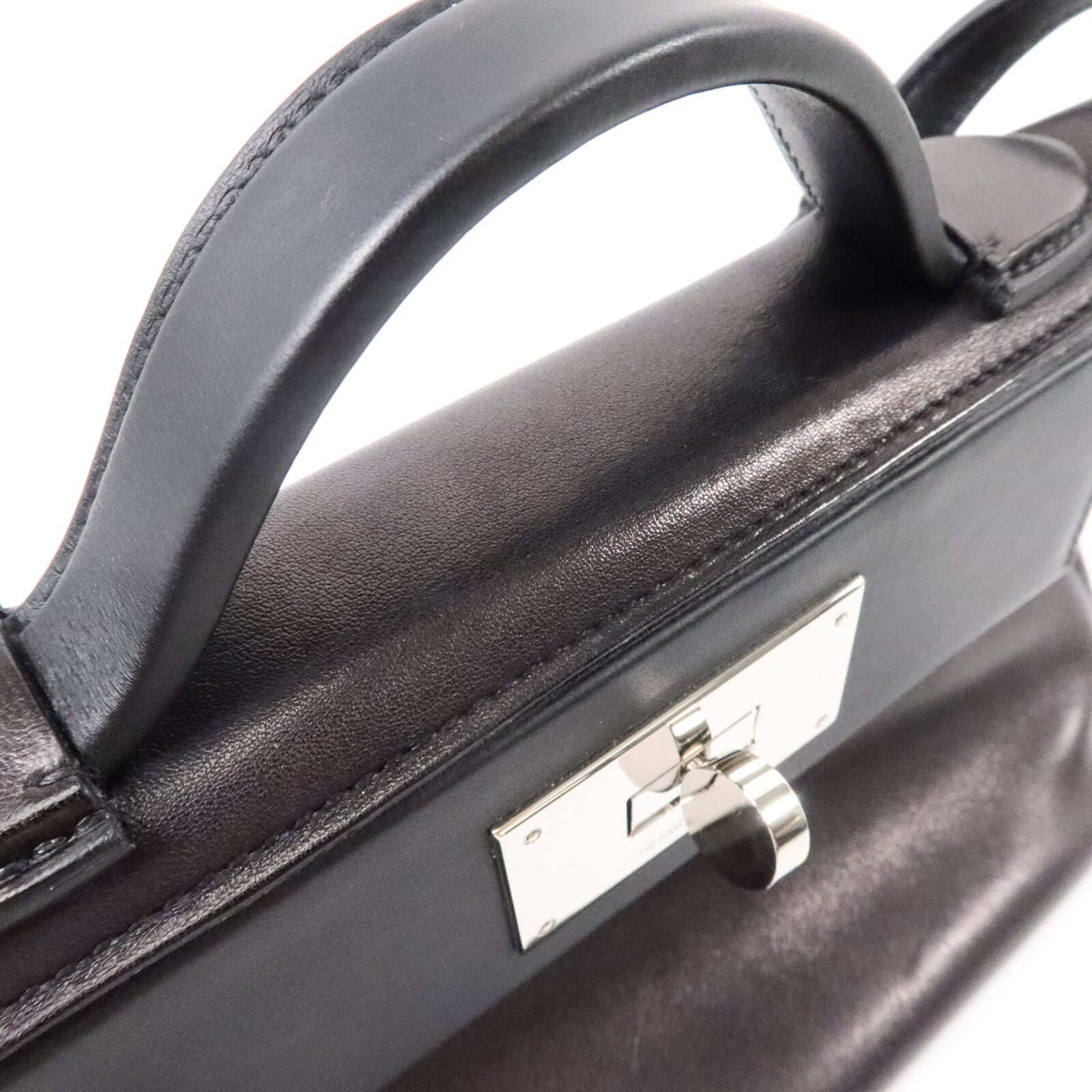HERMES Volupto皮革24/24 Mini手挽肩背兩用袋Noir