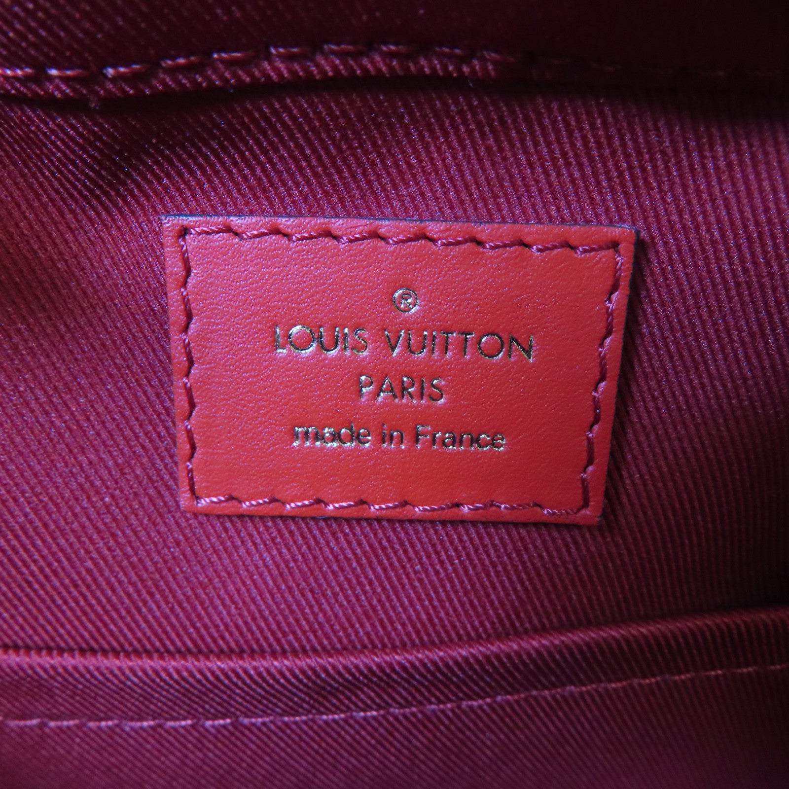 LOUIS VUITTON Monogram Saintonge金扣手挽肩背兩用袋啡色/紅色