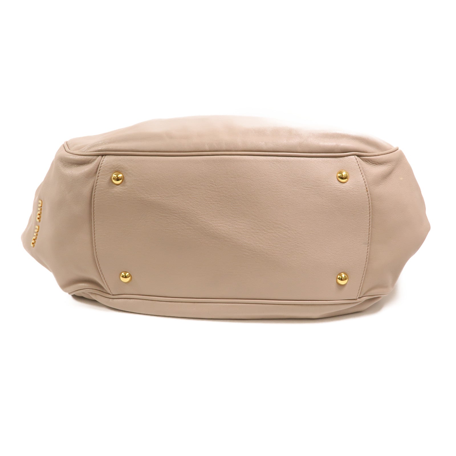 Miu Miu 牛皮皮革Vitello Lux Hobo金扣手挽袋