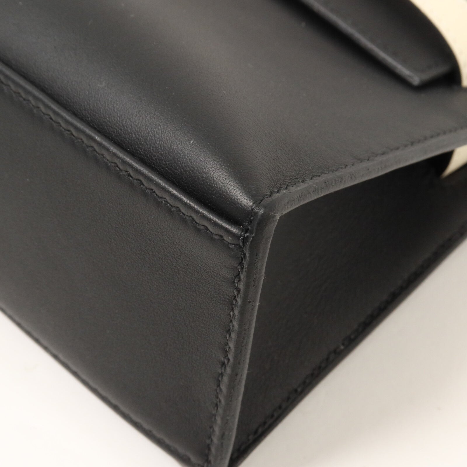 HERMES Swift皮革Kelly Pochette SPO手挽袋Noir/Craie