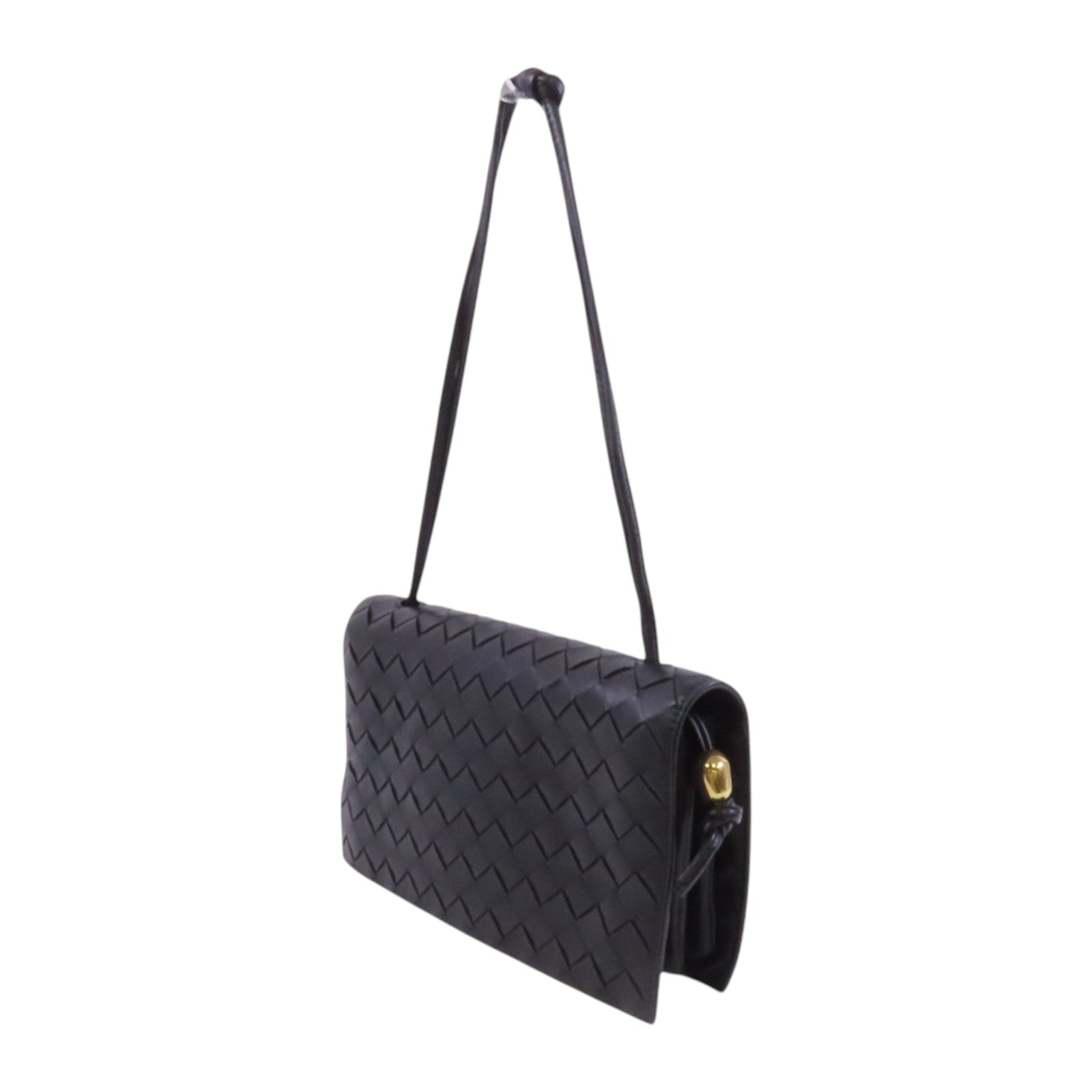 BOTTEGA VENETA 織紋皮革Shoulder Bag金扣肩背袋
