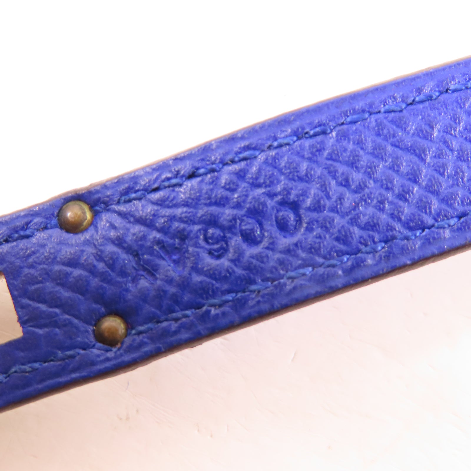 HERMES Epsom皮革Kelly Compact Wallet銀扣錢包Electric Blue藍色