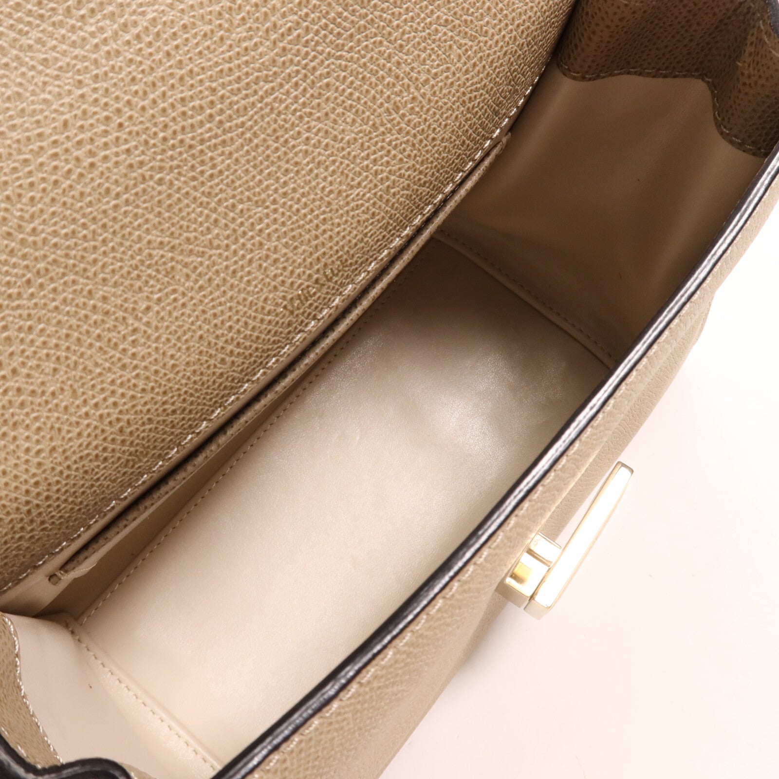 SELECTION 牛皮皮革Valextra Iside Top Handle Mini Bag金扣手挽肩背兩用袋