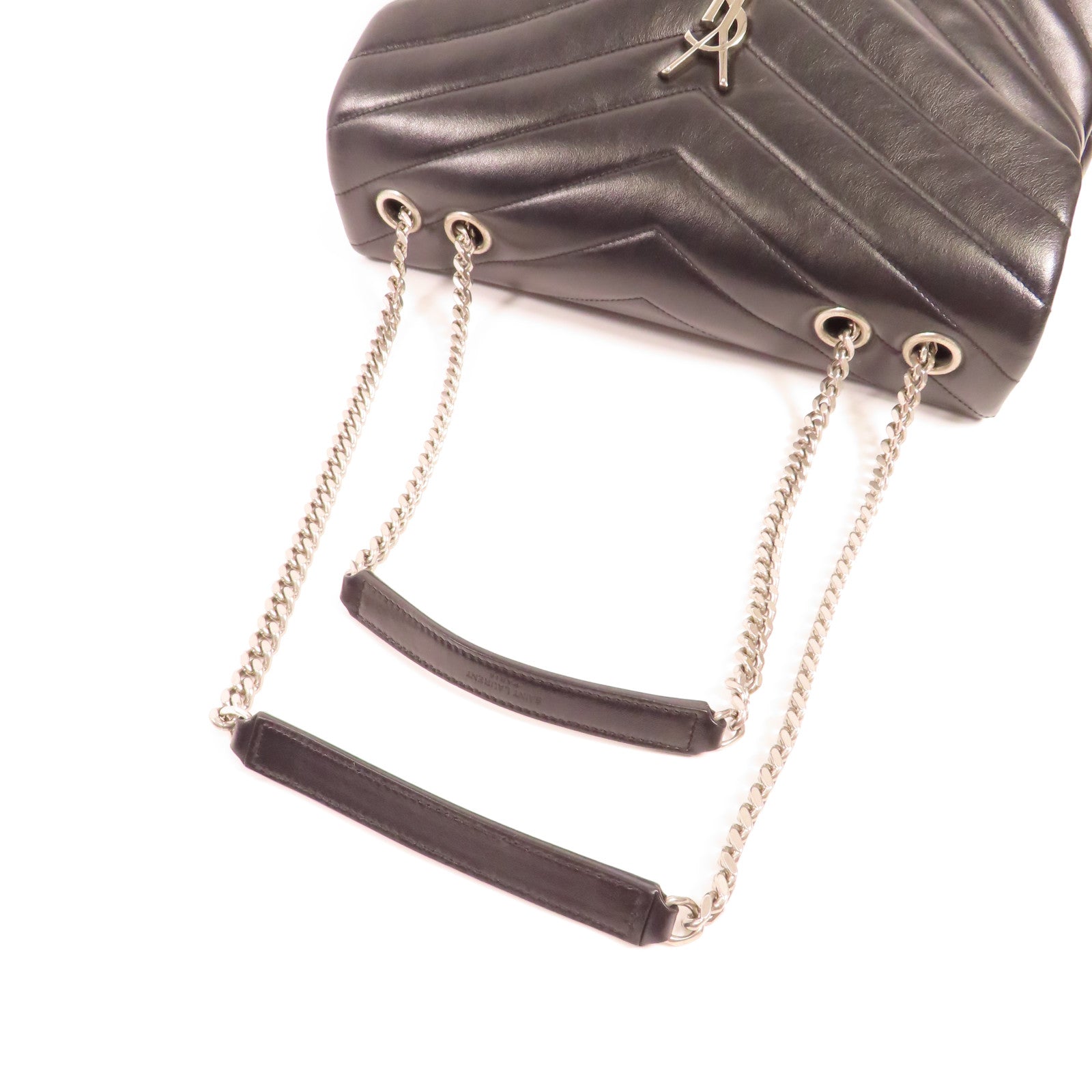 YVES SAINT LAURENT 羊皮皮革Lou Lou Chain Shoulder銀扣肩背袋