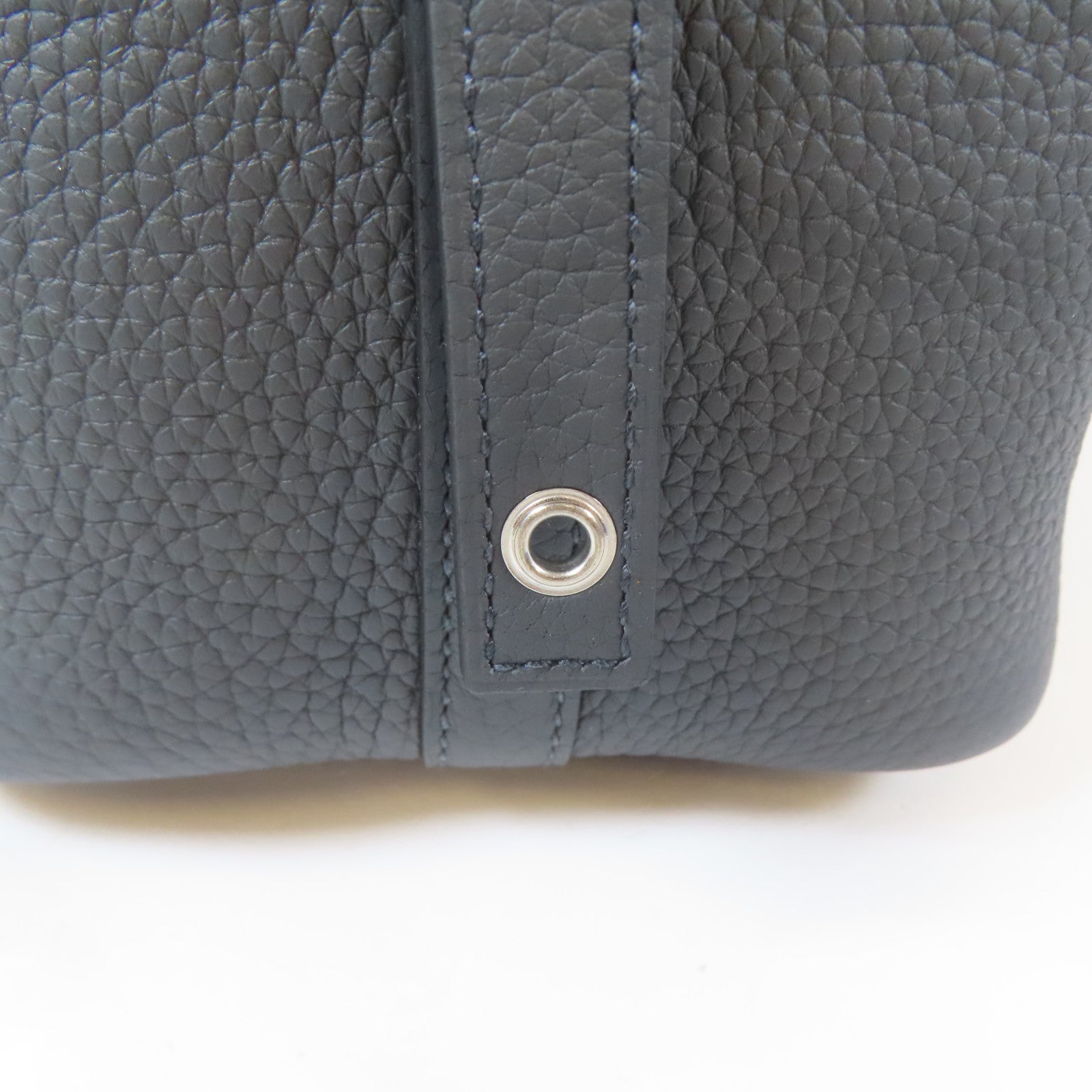 HERMES Clemence皮革Picotin PM銀扣手挽袋Gris Misty/灰色