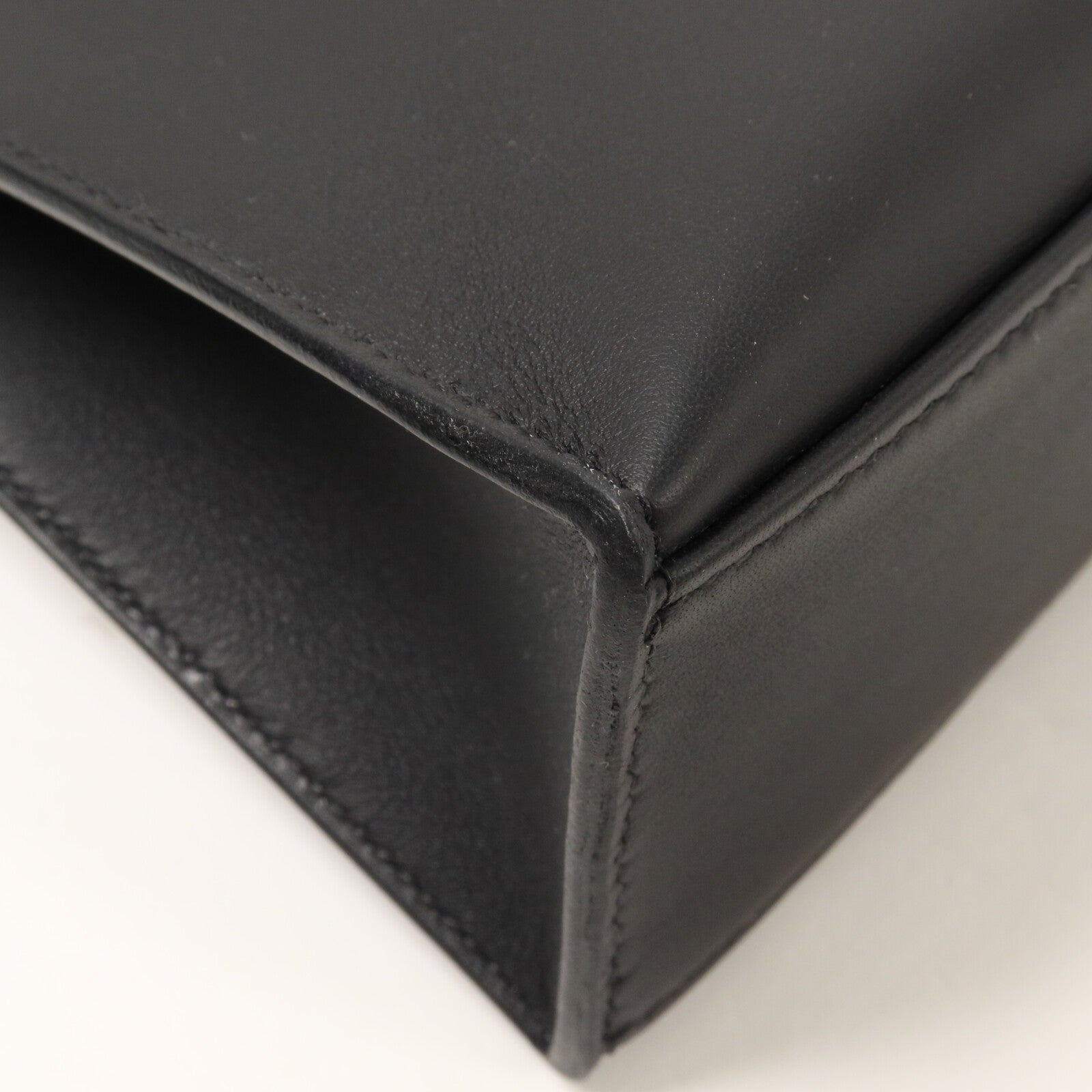 HERMES Swift皮革Kelly Pochette SPO手挽袋Noir/Craie