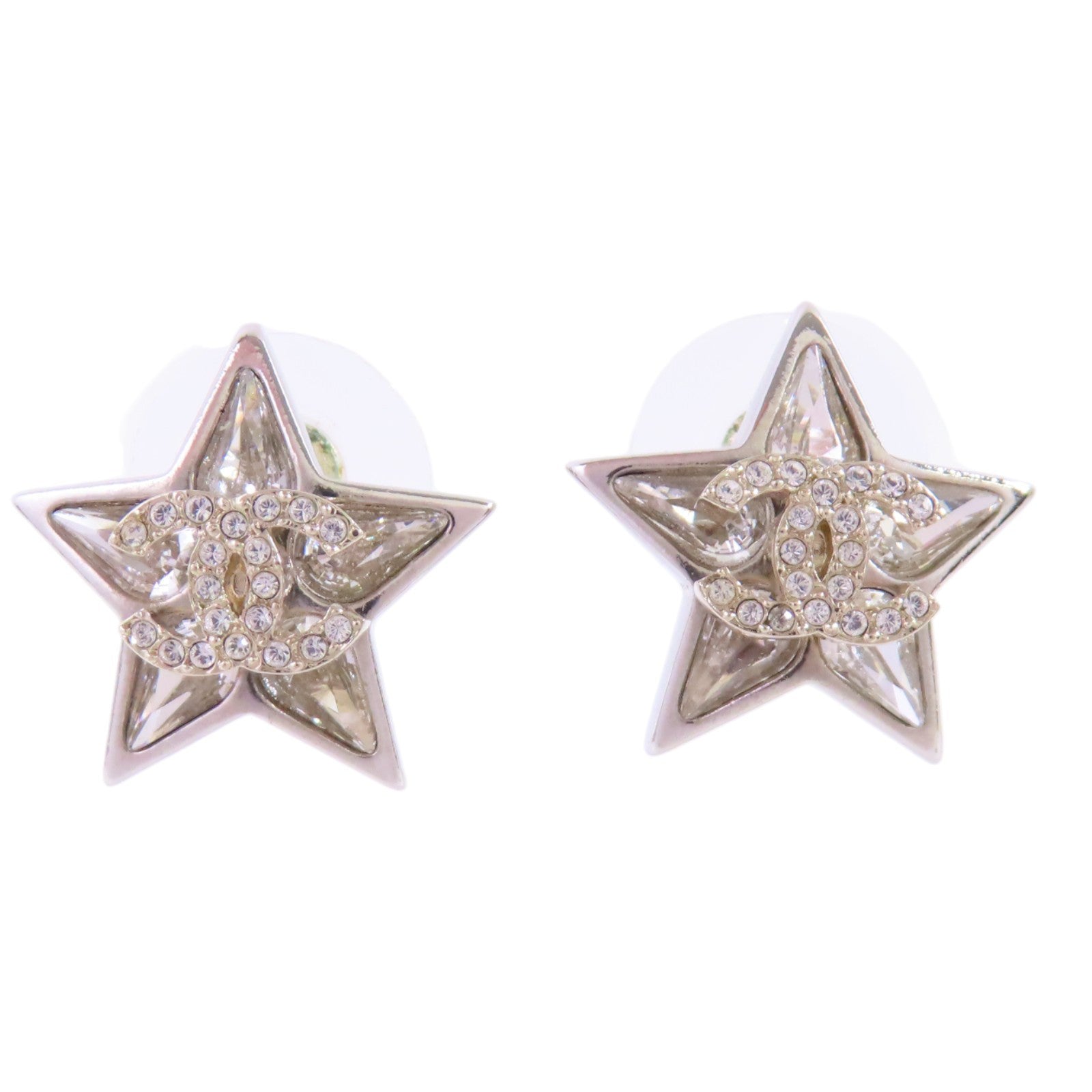 CHANEL 金屬Earrings銀扣耳環