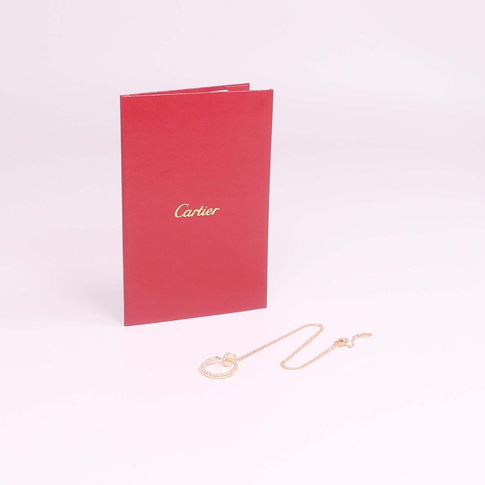 CARTIER 18K玫瑰金Juste Un Clou Diamond Necklace鑽石項鍊