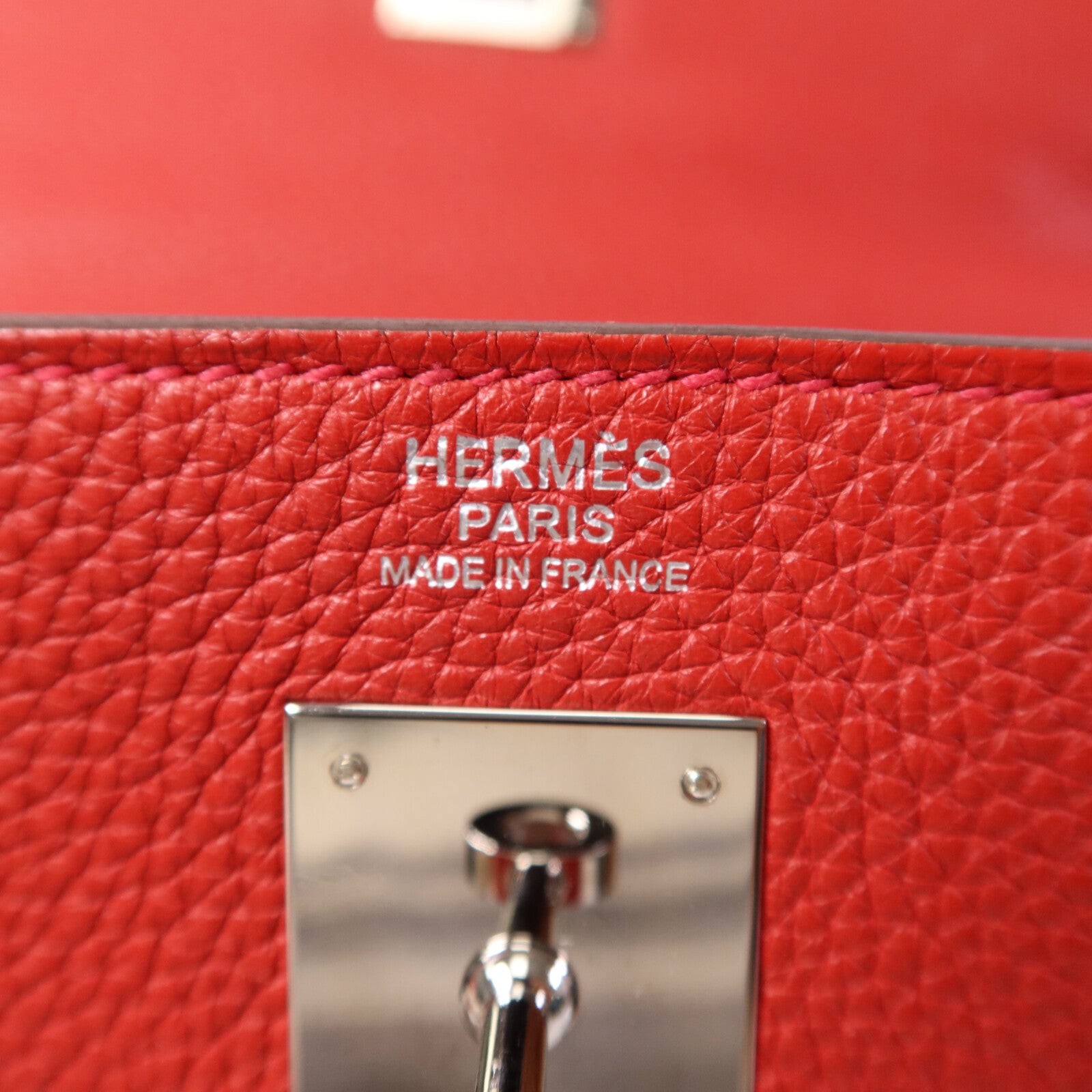 HERMES Clemence皮革Kelly 32銀扣手挽肩背兩用袋
