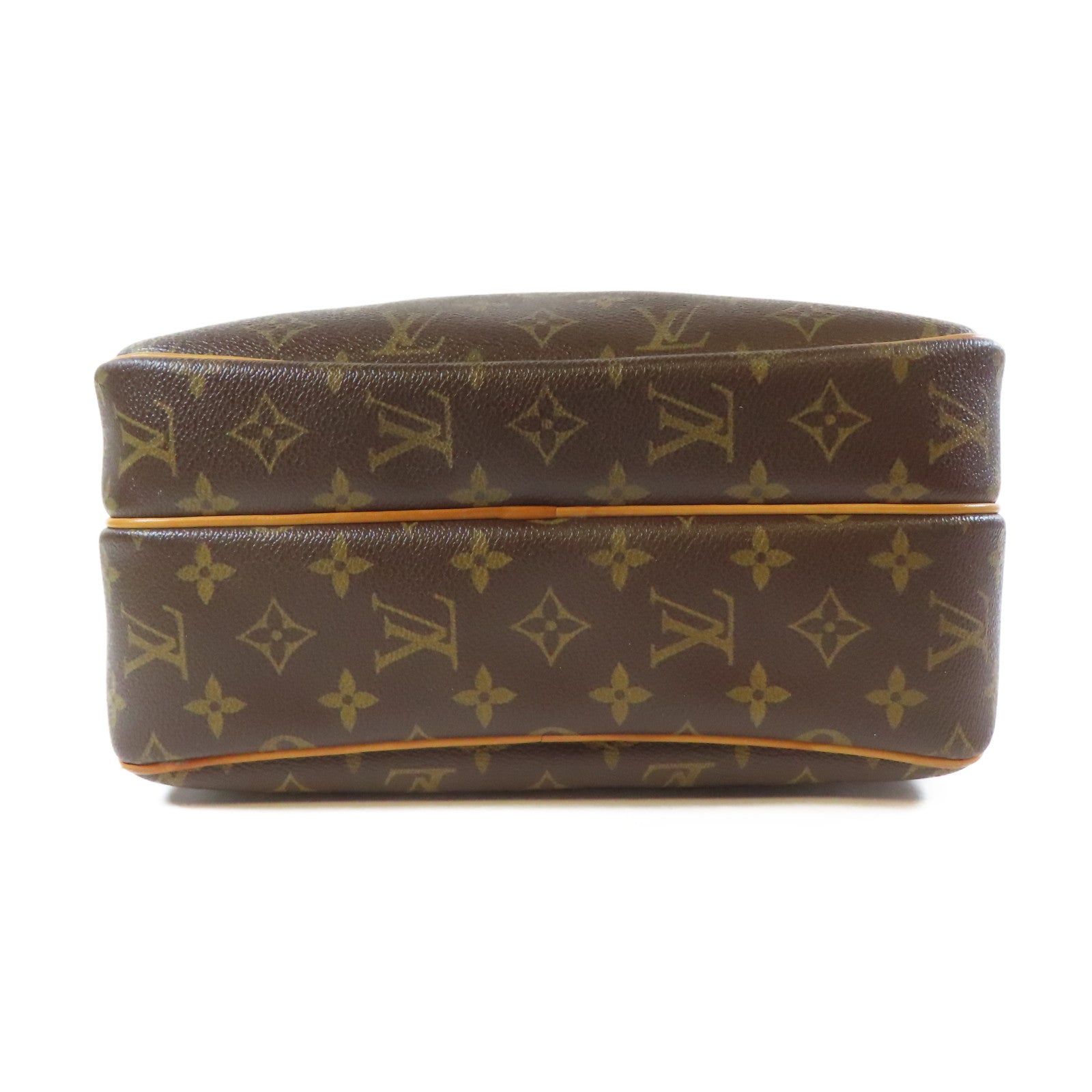 LOUIS VUITTON Monogram Reporter PM 金扣肩背袋啡色