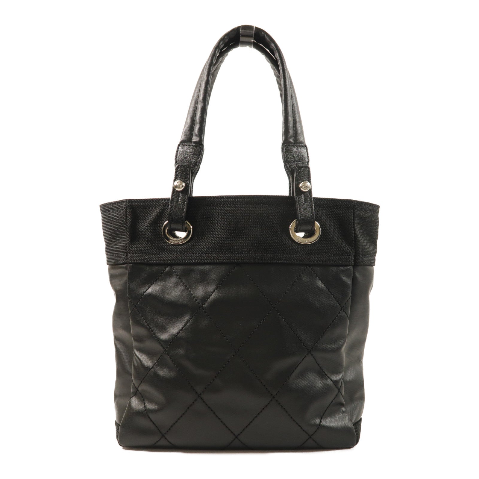 CHANEL 尼龍Paris Biarritz Tote Bag銀扣手挽袋