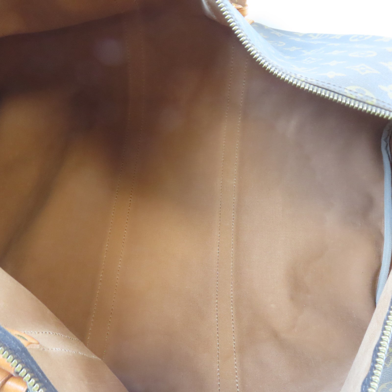 LOUIS VUITTON Monogram Keepall 55金扣手挽袋啡色