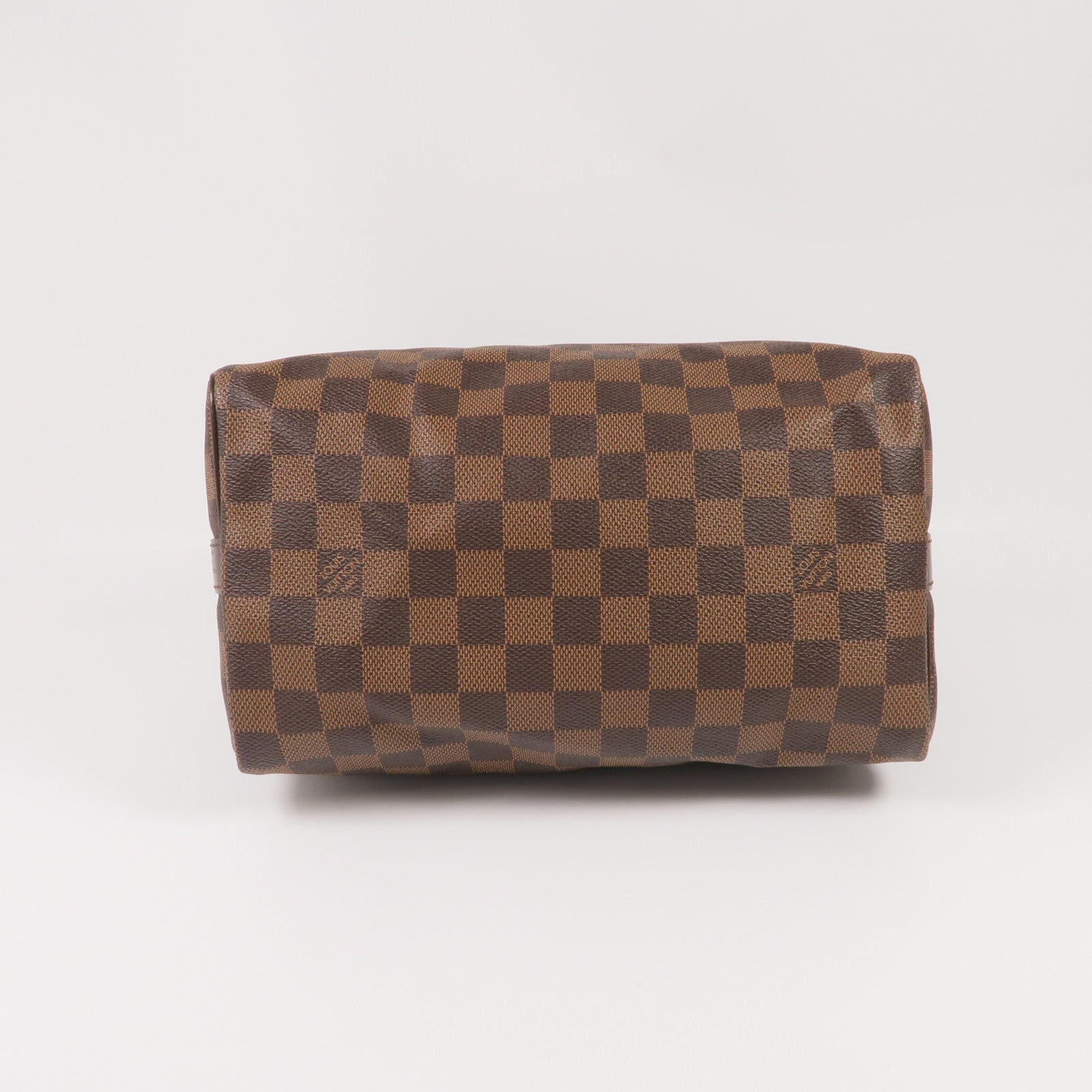 LOUIS VUITTON Damier Speedy Bandouliere 25金扣手挽肩背兩用袋棕色