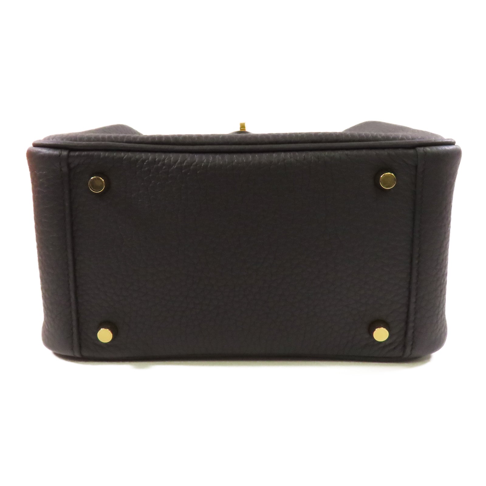 HERMES Clemence皮革Mini Lindy金扣手挽肩背兩用袋Noir