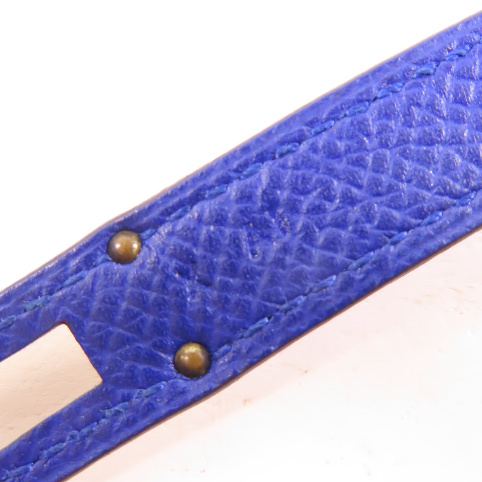 HERMES Epsom皮革Kelly Compact Wallet銀扣錢包Electric Blue藍色