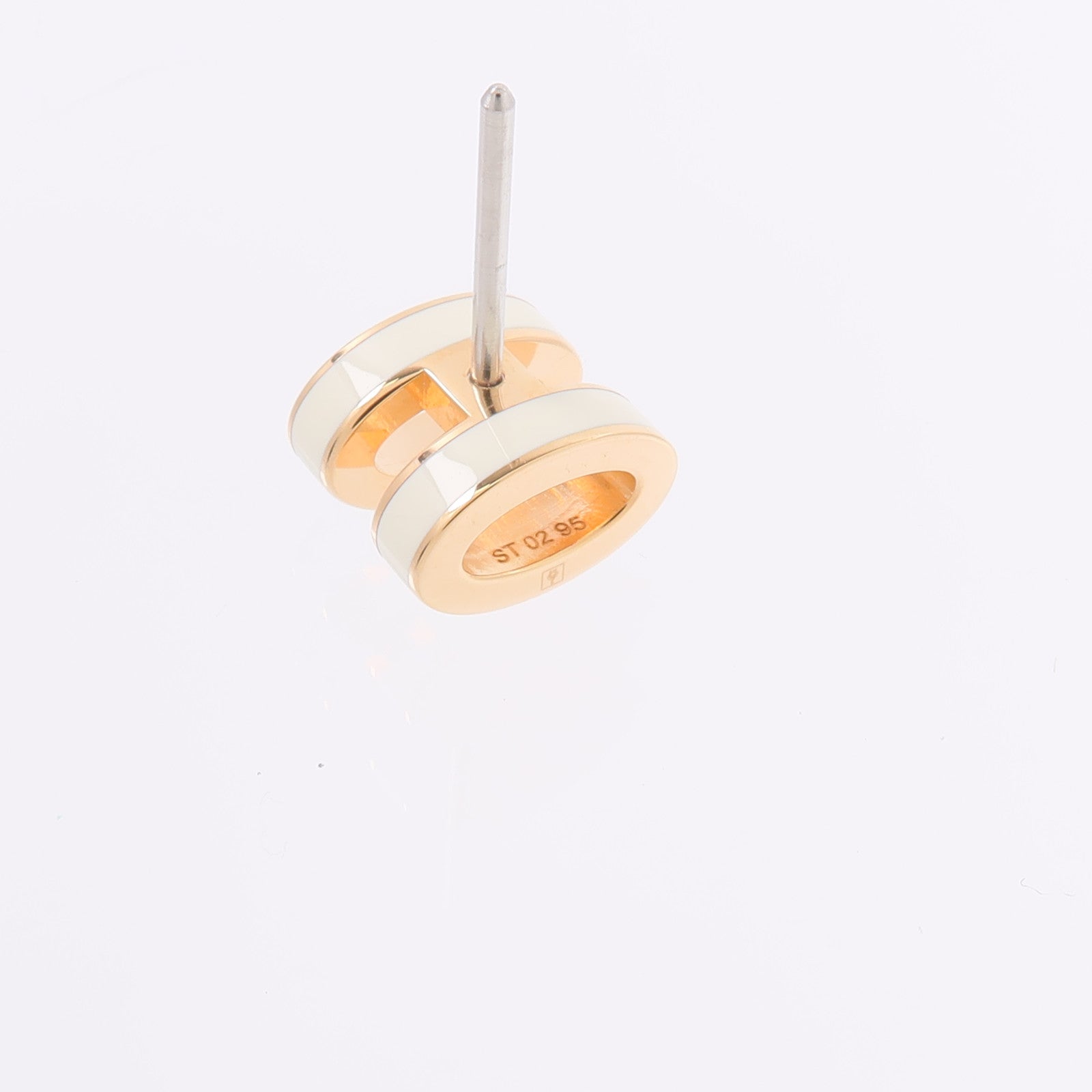 HERMES 金屬Mini Pop H Earrings耳環Blanc