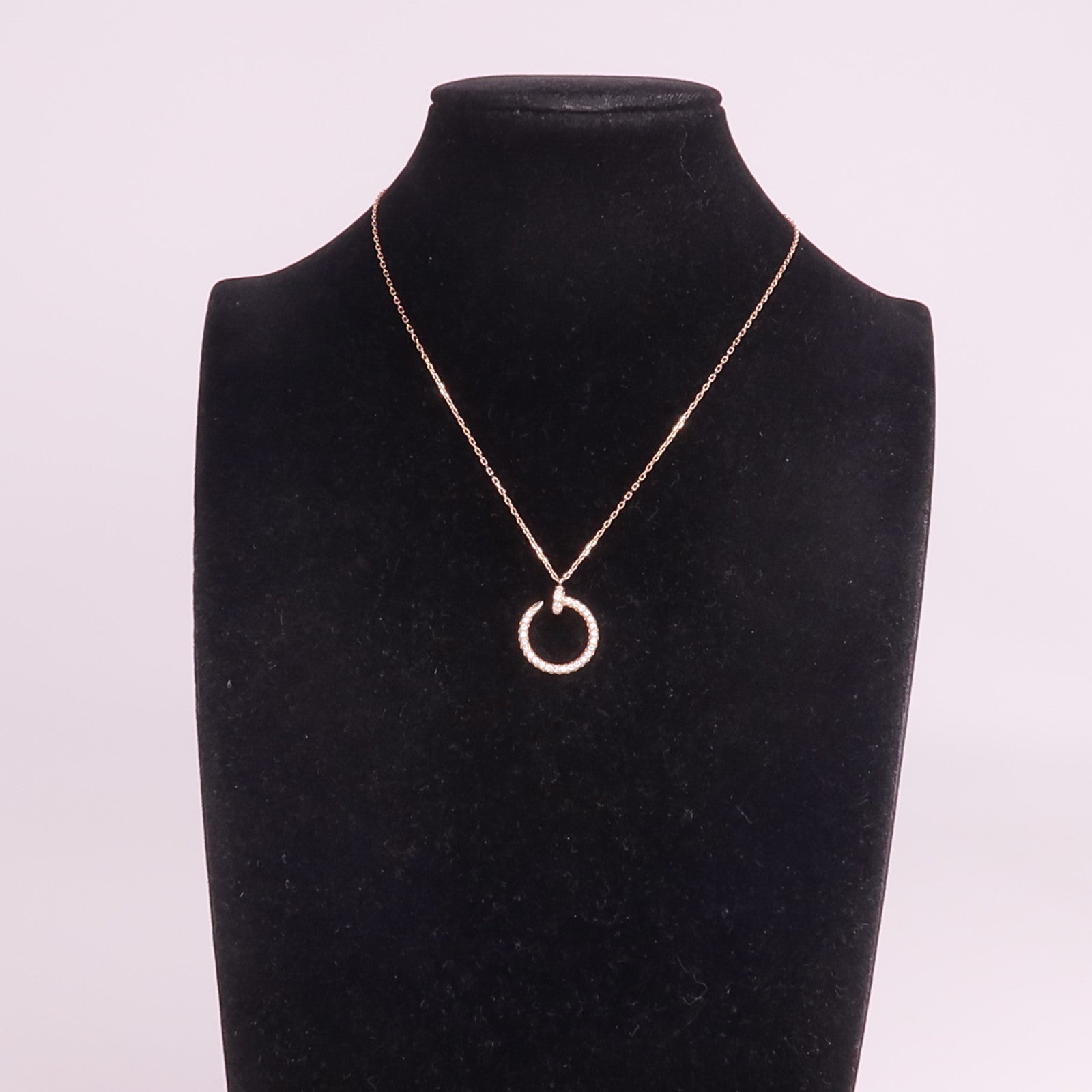 CARTIER 18K玫瑰金Juste Un Clou Diamond Necklace鑽石項鍊