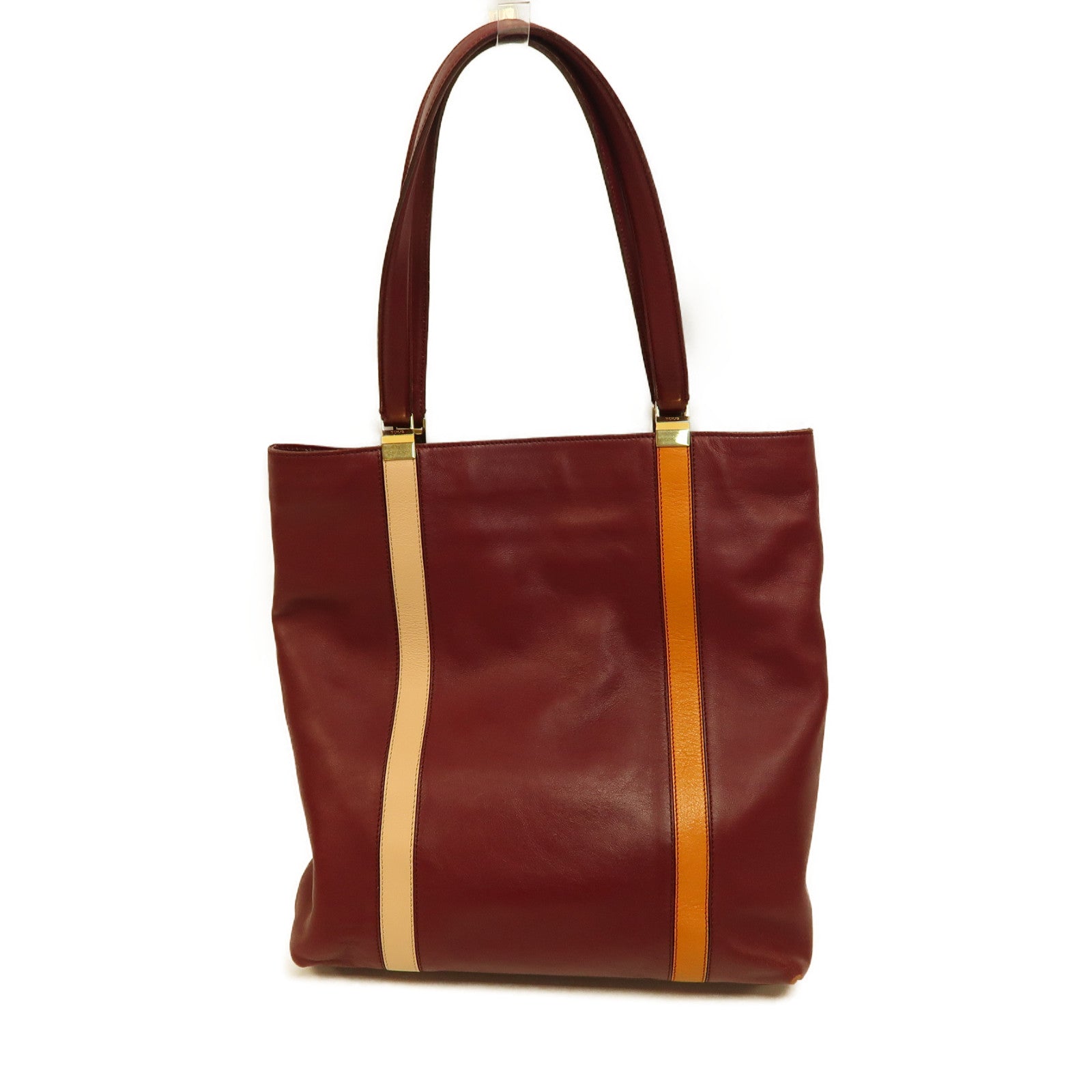 TOD'S 【激減優惠】牛皮皮革Tote Bag金扣手挽袋紅色