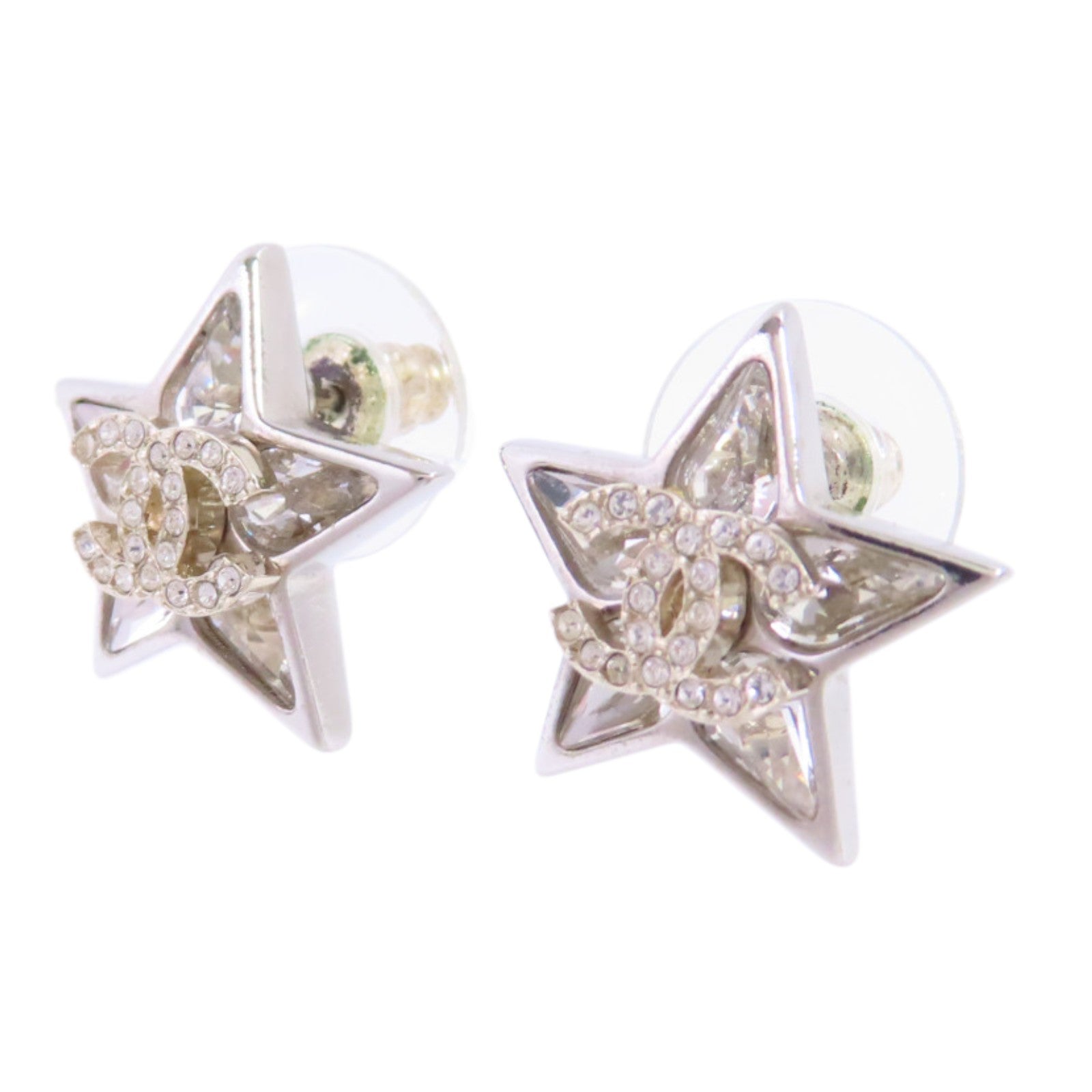 CHANEL 金屬Earrings銀扣耳環
