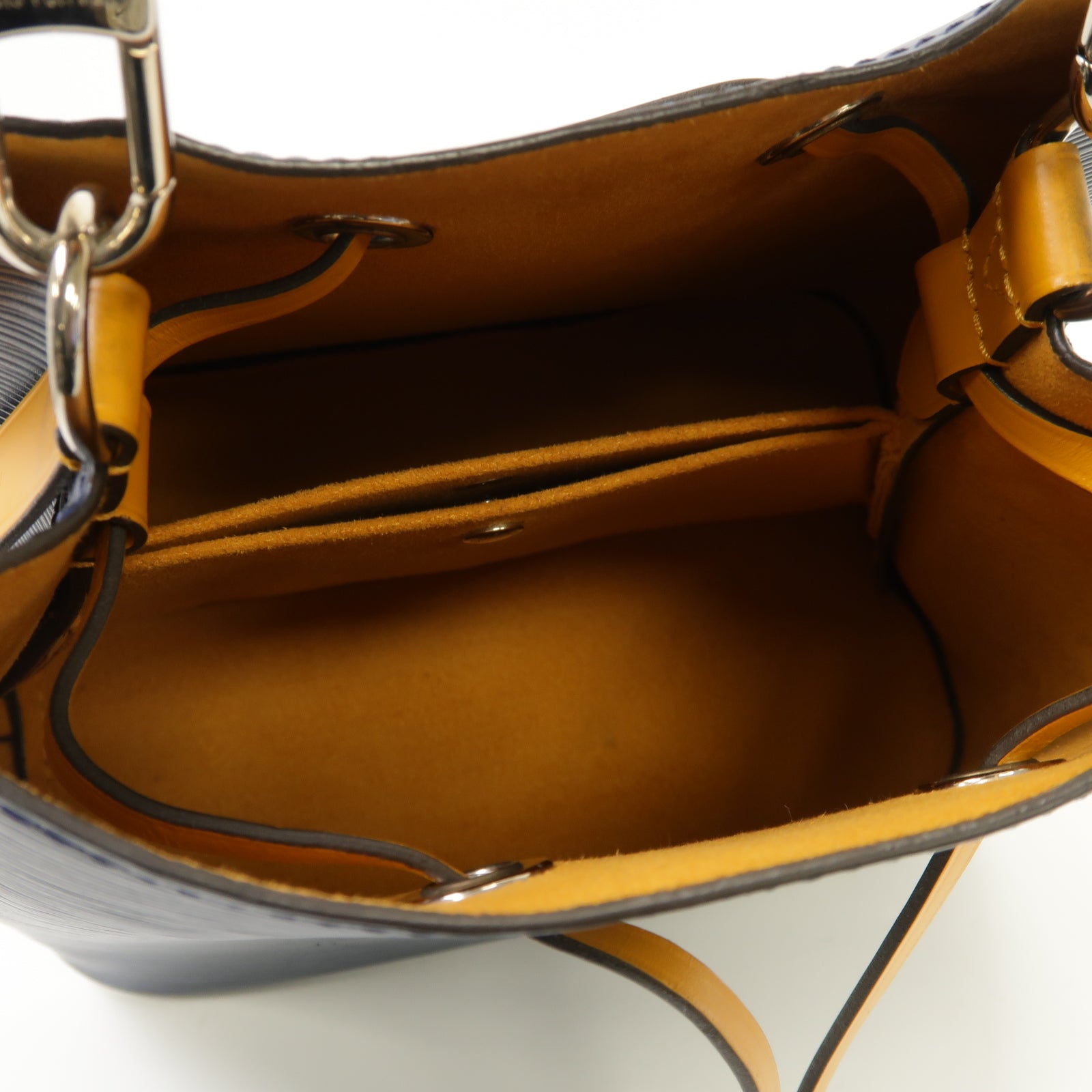 LOUIS VUITTON Epi Neo Noe BB銀扣手挽肩背兩用袋藍色/黃色