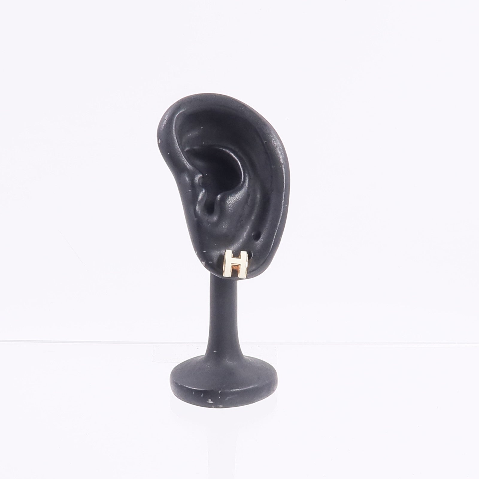 HERMES 金屬Mini Pop H Earrings耳環Blanc