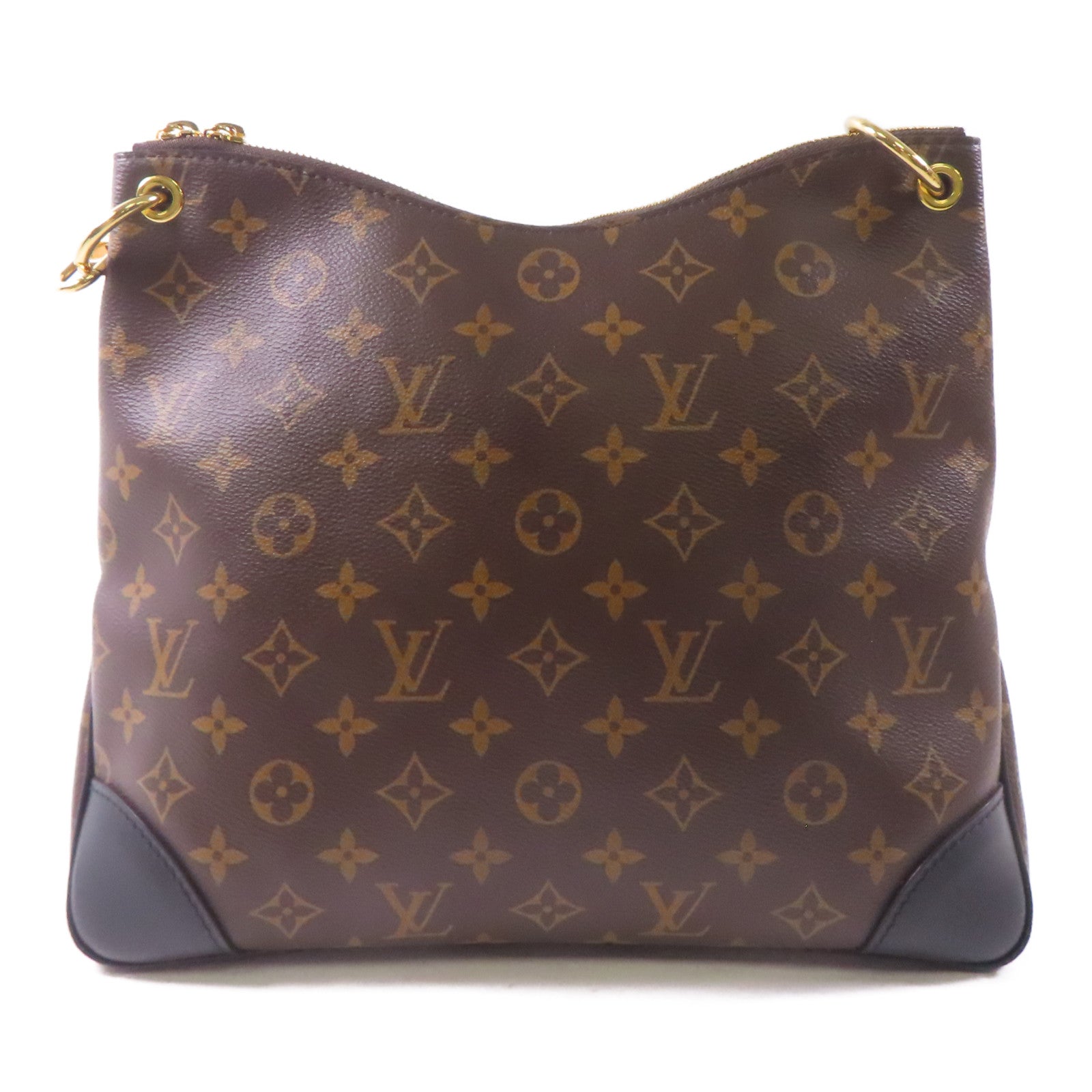 LOUIS VUITTON Monogram Odeon MM金扣肩背袋啡色