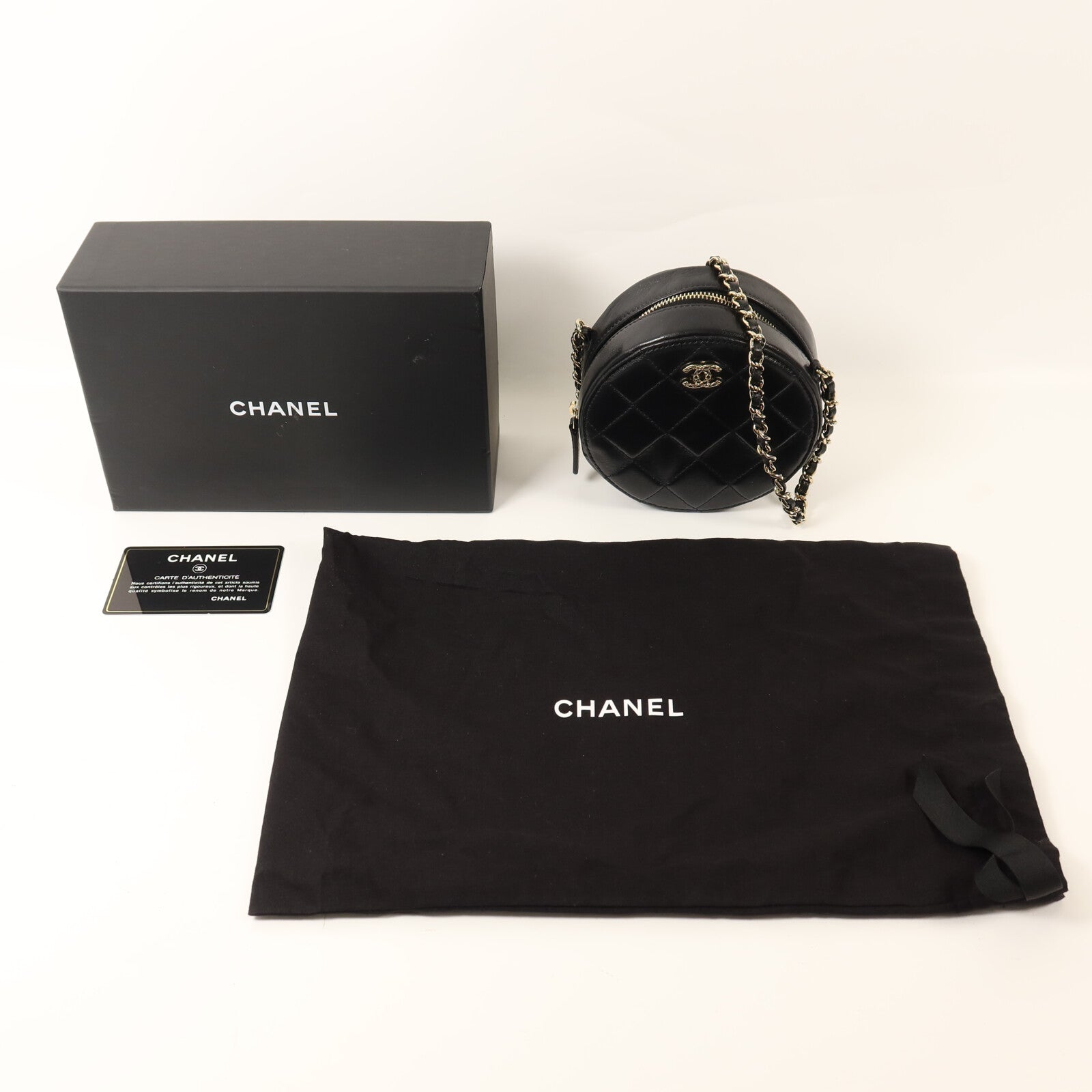 CHANEL 牛皮皮革Chain Shoulder金扣鏈帶肩背袋