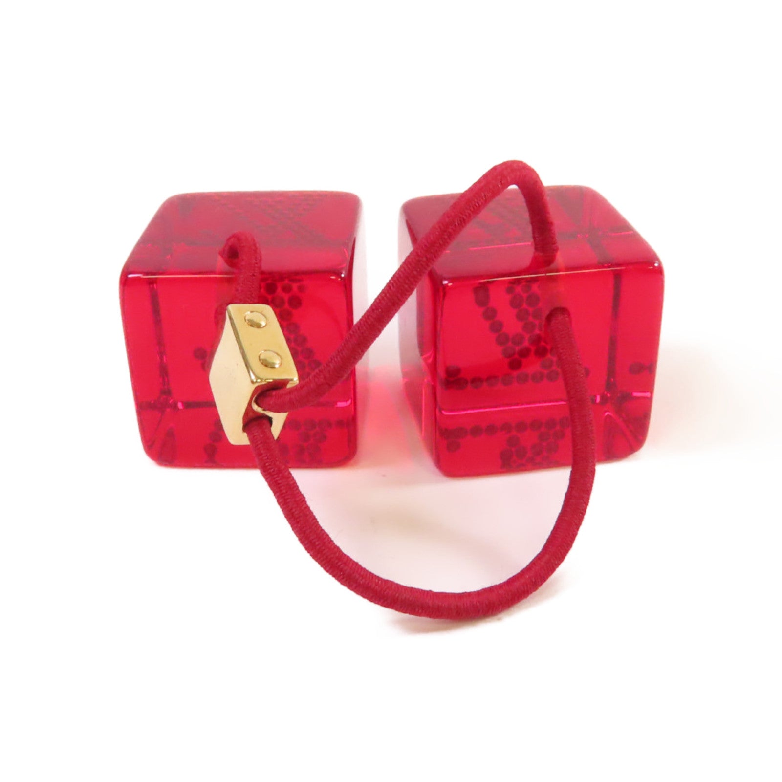 LOUIS VUITTON PVC/水鑽 Hair Cube髮圈紅色