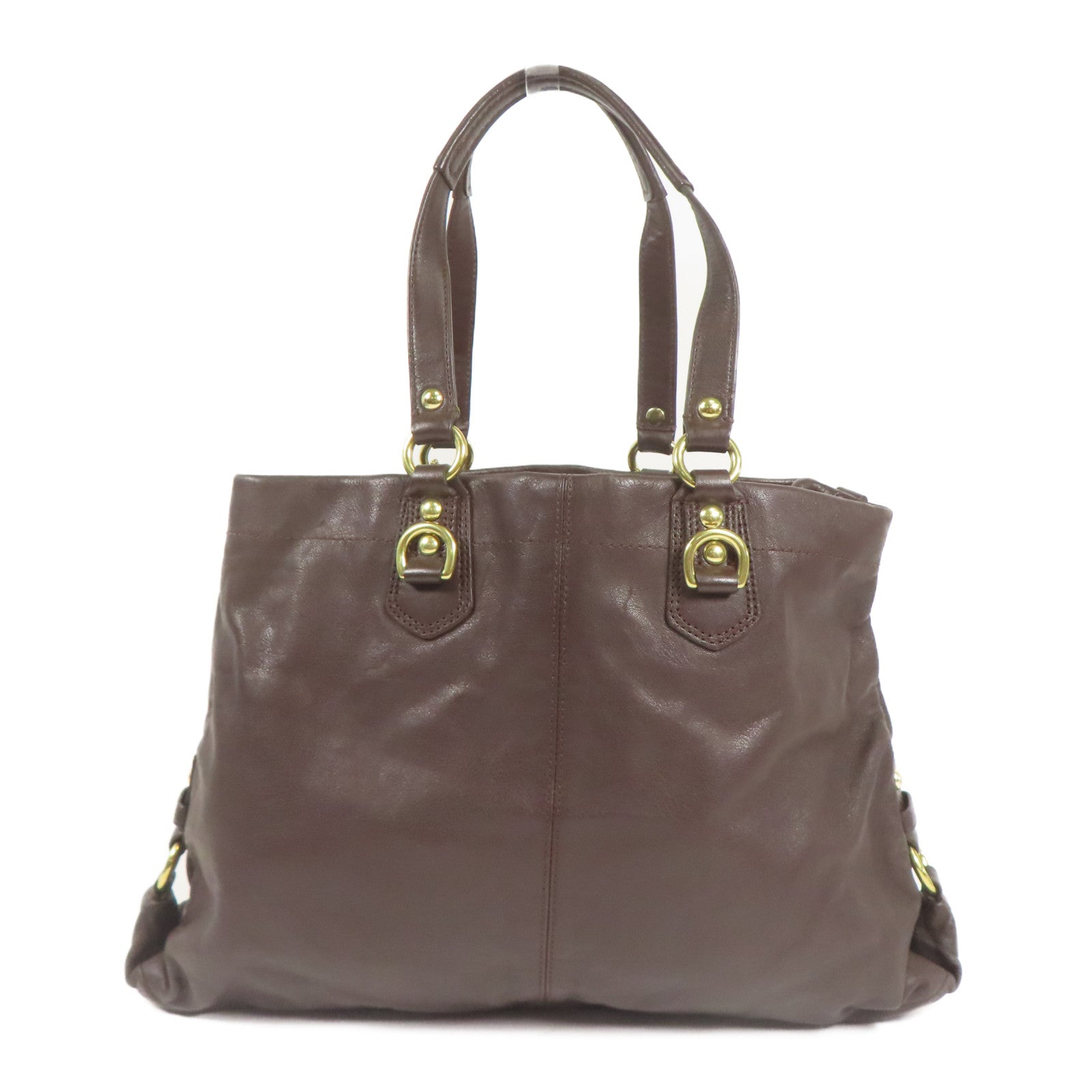 COACH 牛皮皮革2 Way Shoulder金扣手挽肩背兩用袋