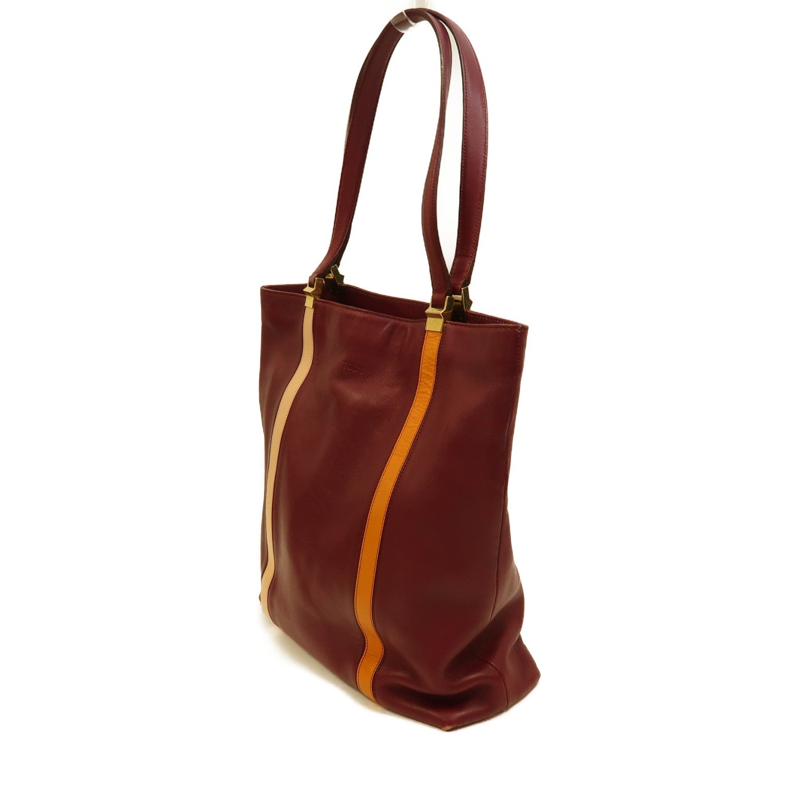 TOD'S 【激減優惠】牛皮皮革Tote Bag金扣手挽袋紅色