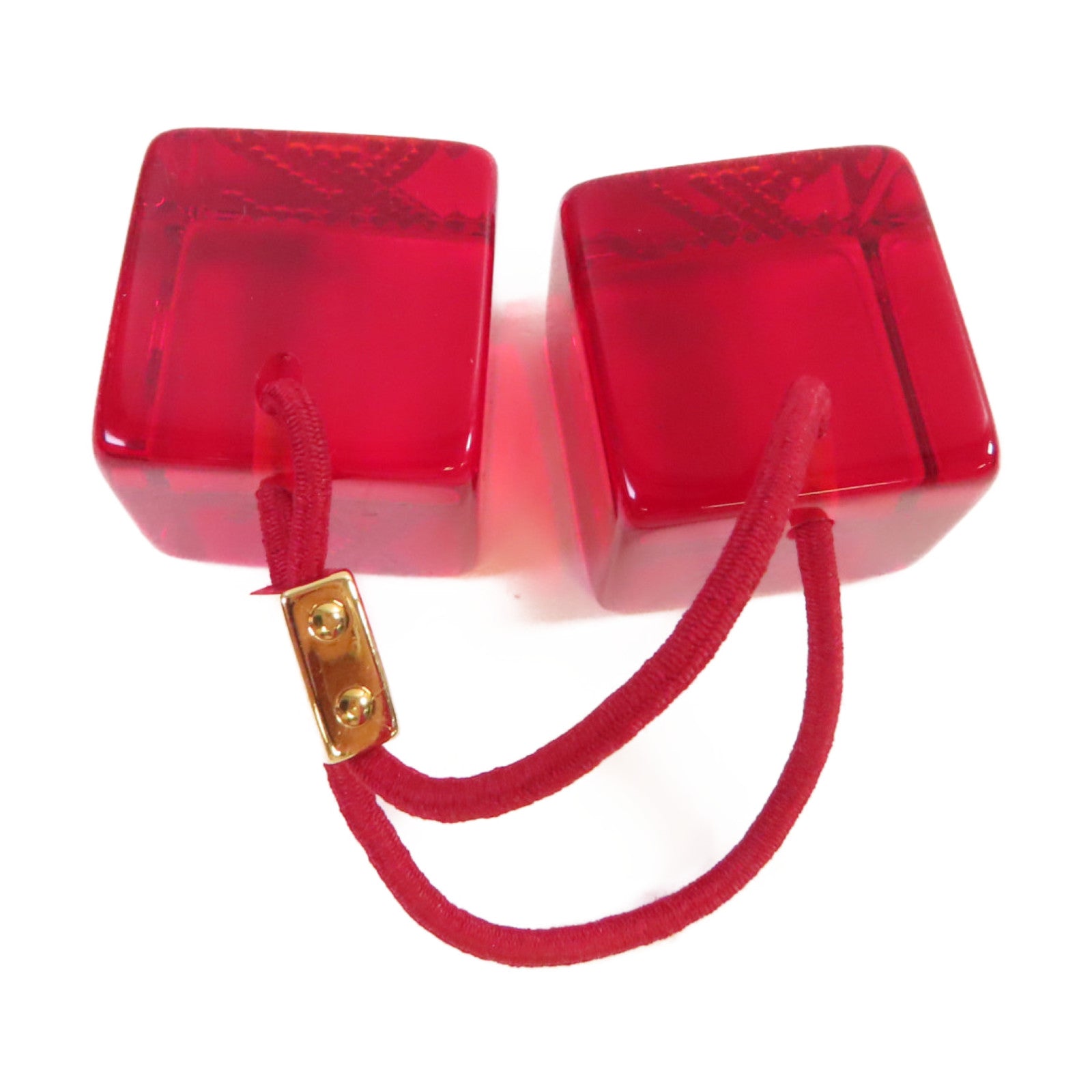 LOUIS VUITTON PVC/水鑽 Hair Cube髮圈紅色