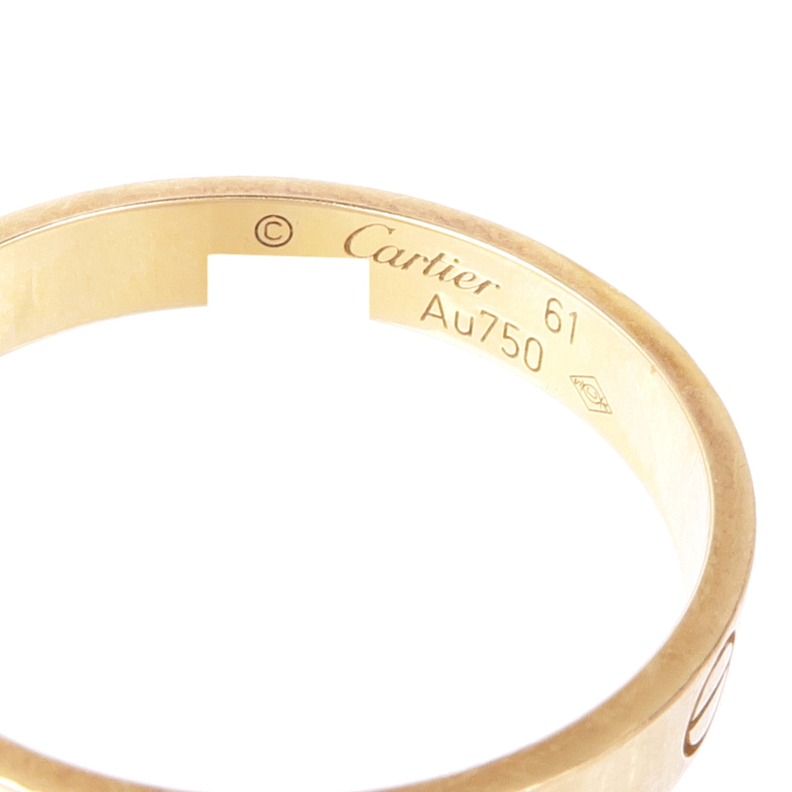 CARTIER 18K黃金Mini Love Ring戒指Cartier#61/US#9.5