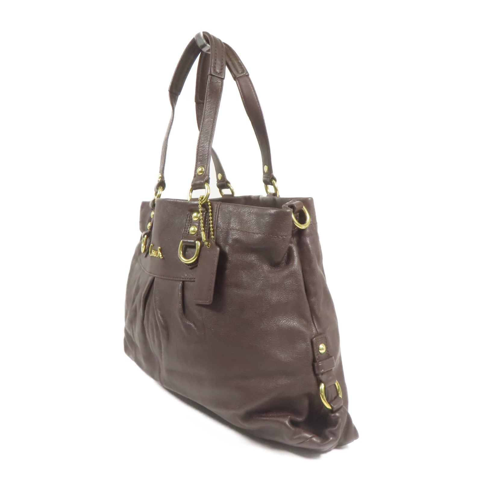 COACH 牛皮皮革2 Way Shoulder金扣手挽肩背兩用袋